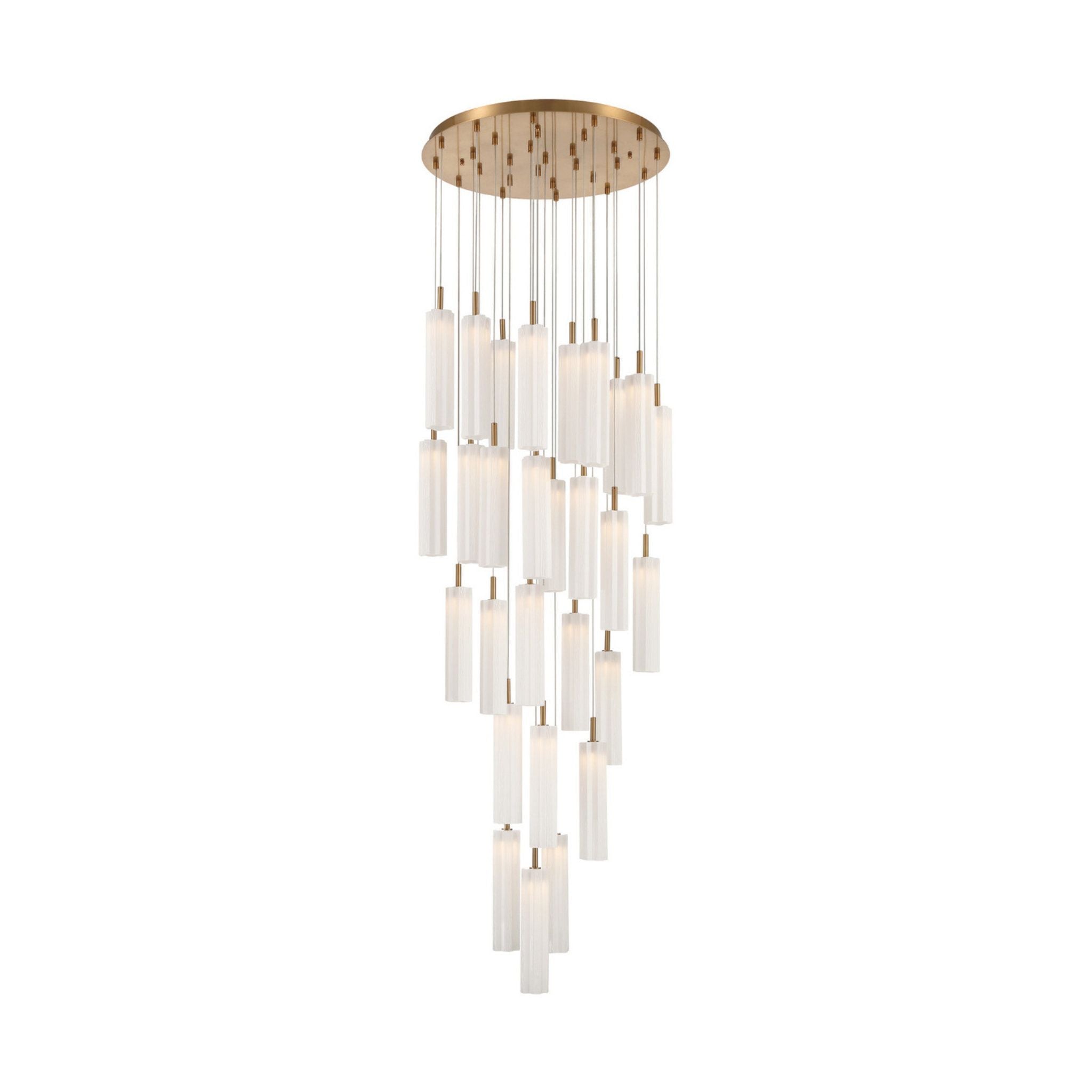 Addis 26" Integrated LED Multi-Light Aged Brass Pendant White 28-Light 26"W x 21"H x 26"D