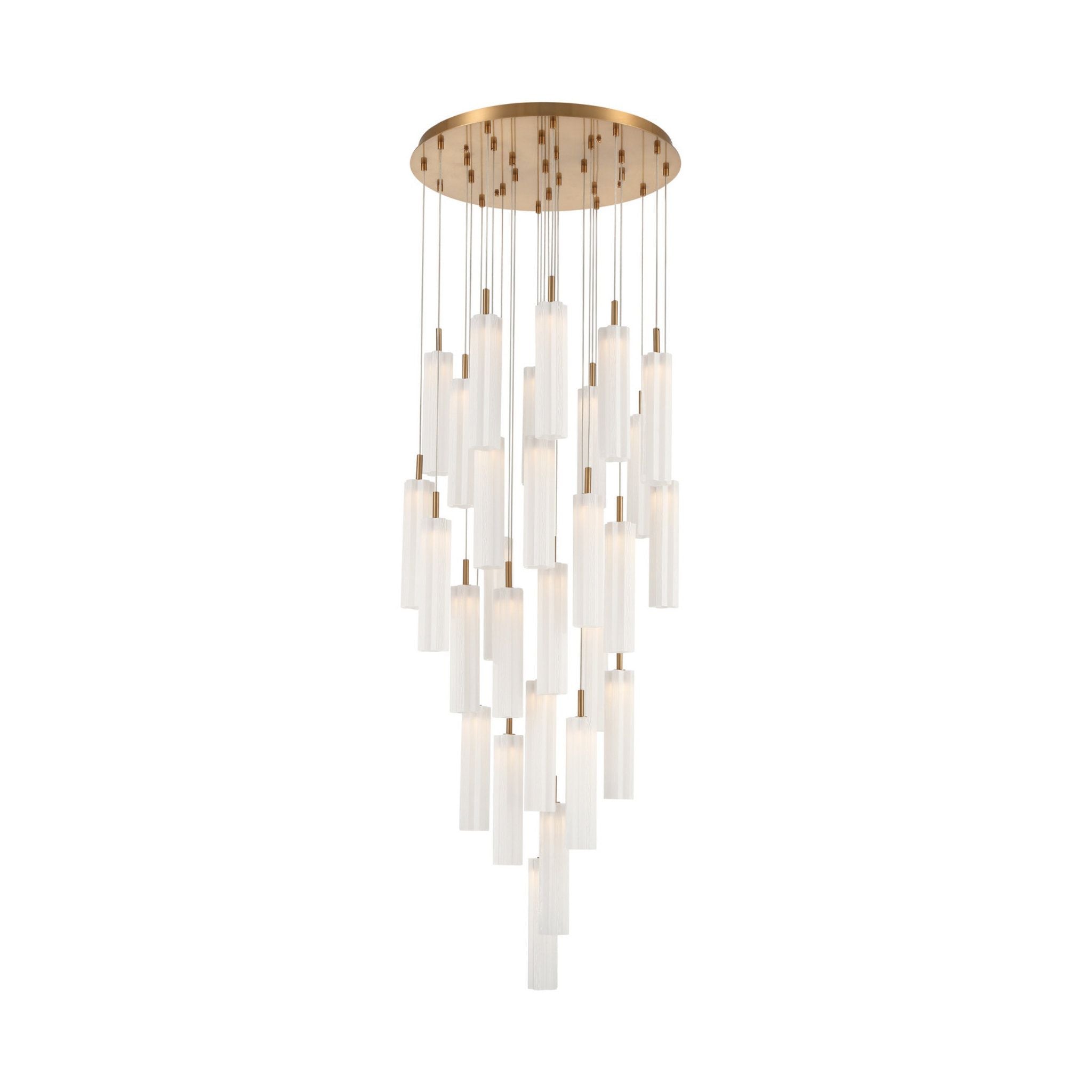 Addis 26" Integrated LED Multi-Light Aged Brass Pendant White 28-Light 26"W x 21"H x 26"D