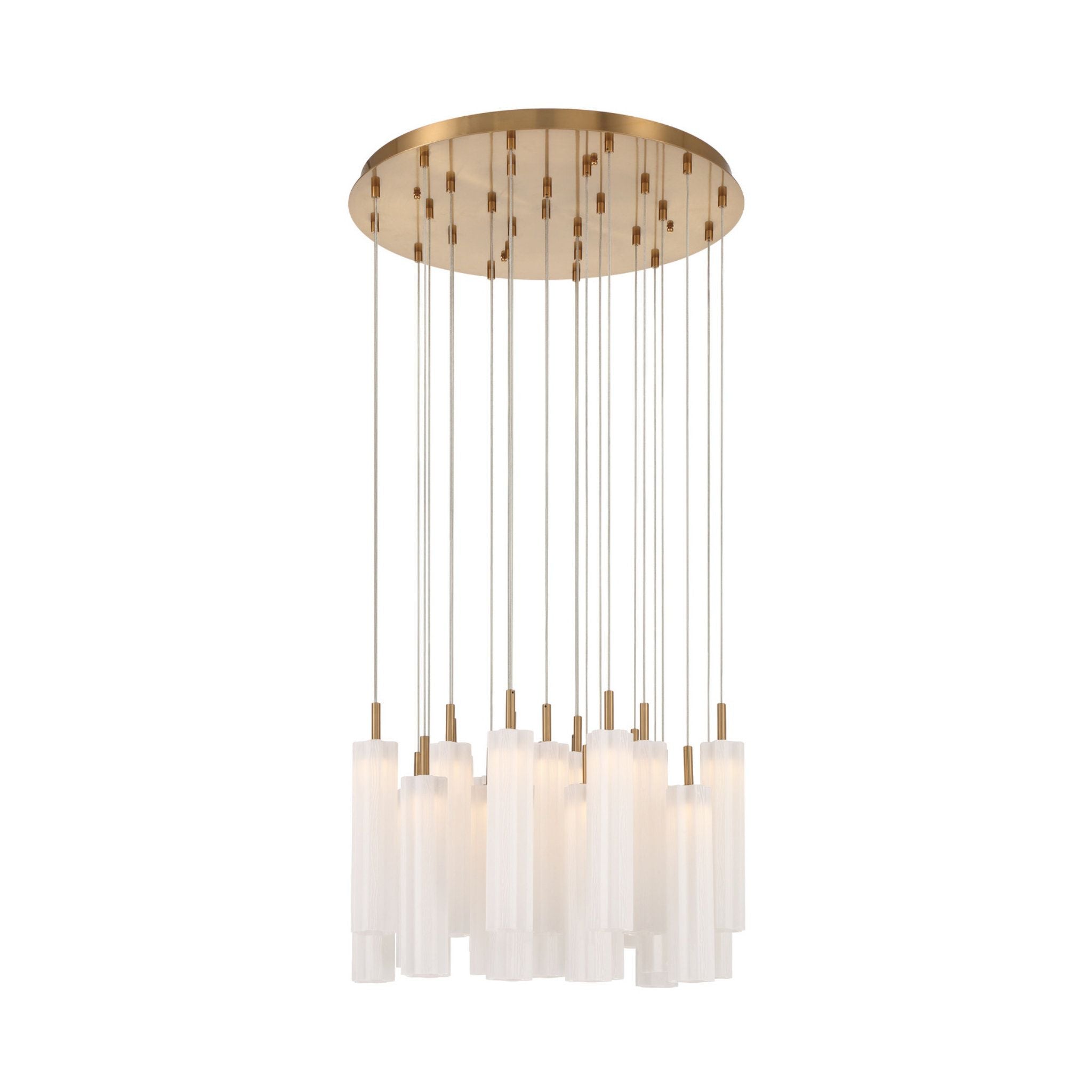 Addis 26" Integrated LED Multi-Light Aged Brass Pendant White 28-Light 26"W x 21"H x 26"D