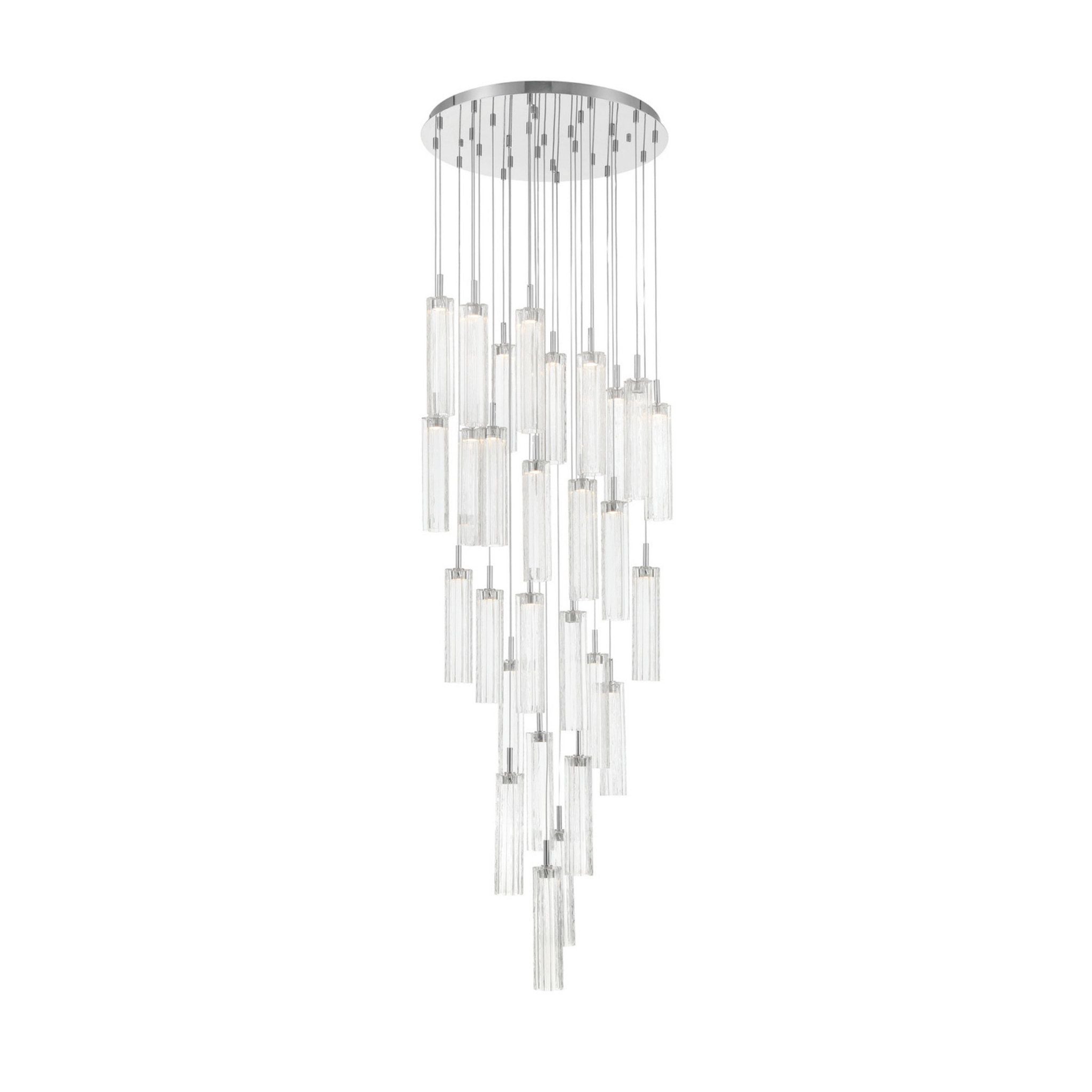 Addis 26" Integrated LED Multi-Light Polished Chrome Pendant Clear 28-Light 26"W x 21"H x 26"D