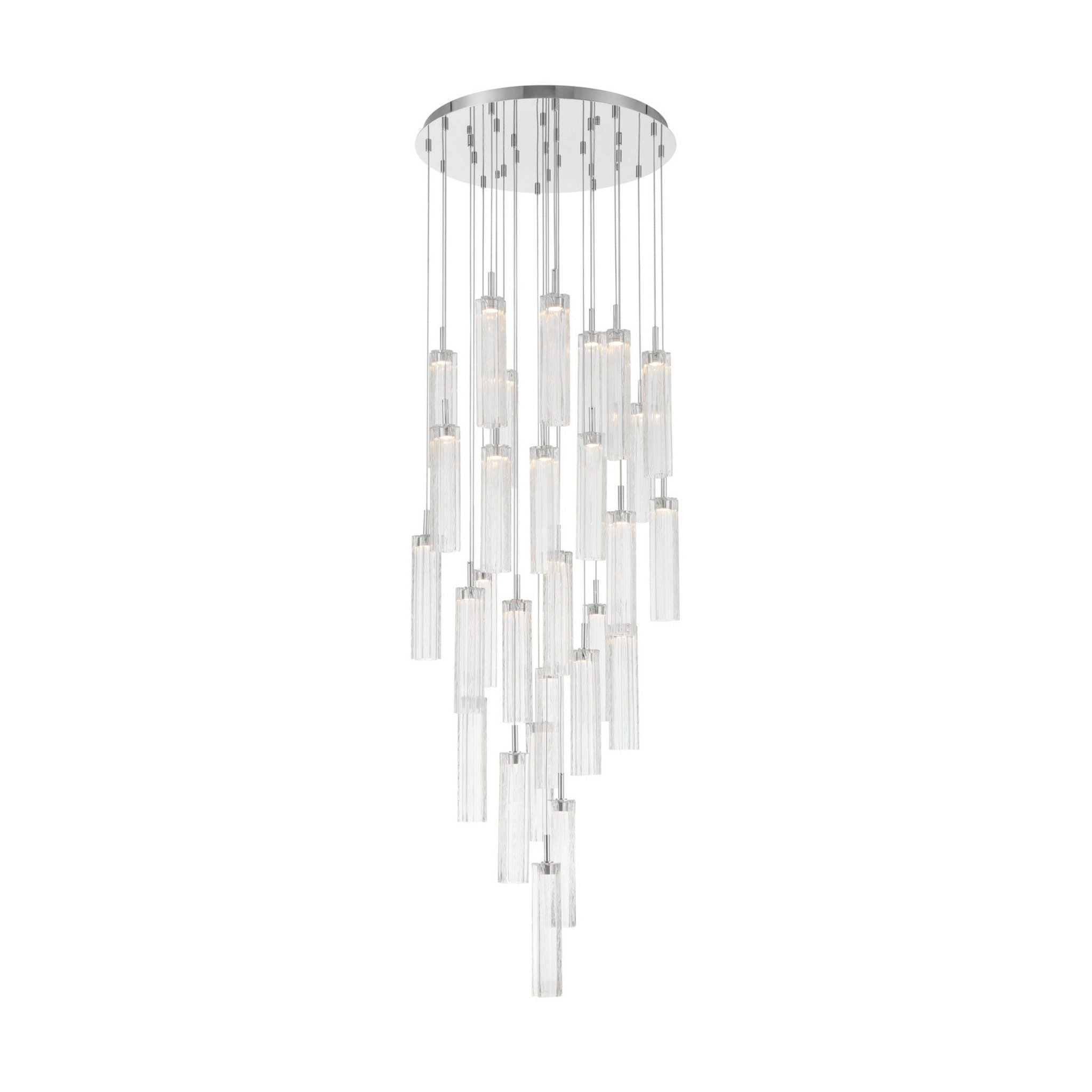 Addis 26" Integrated LED Multi-Light Polished Chrome Pendant Clear 28-Light 26"W x 21"H x 26"D