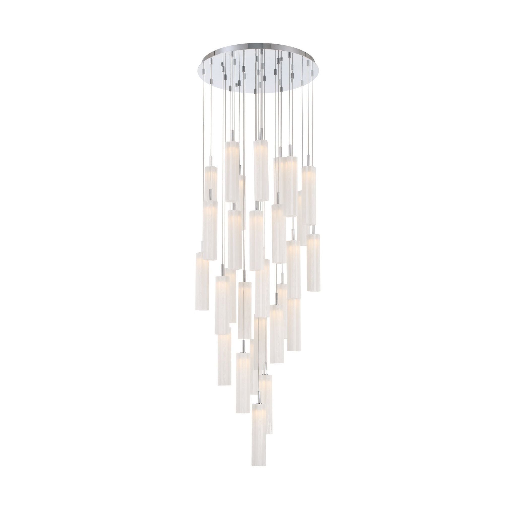 Addis 26" Integrated LED Multi-Light Polished Chrome Pendant White 28-Light 26"W x 21"H x 26"D