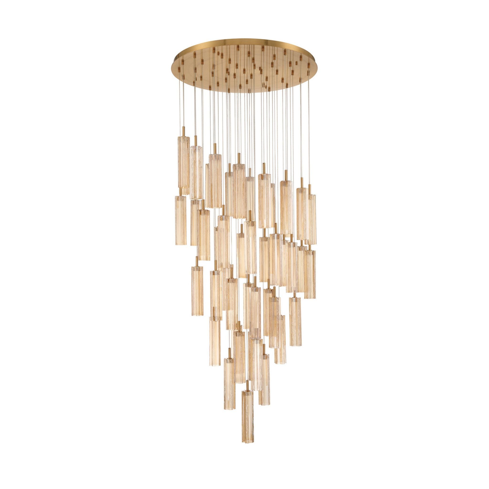 Addis 36" Integrated LED Multi-Light Aged Brass Pendant Gold 46-Light 36"W x 21"H x 36"D