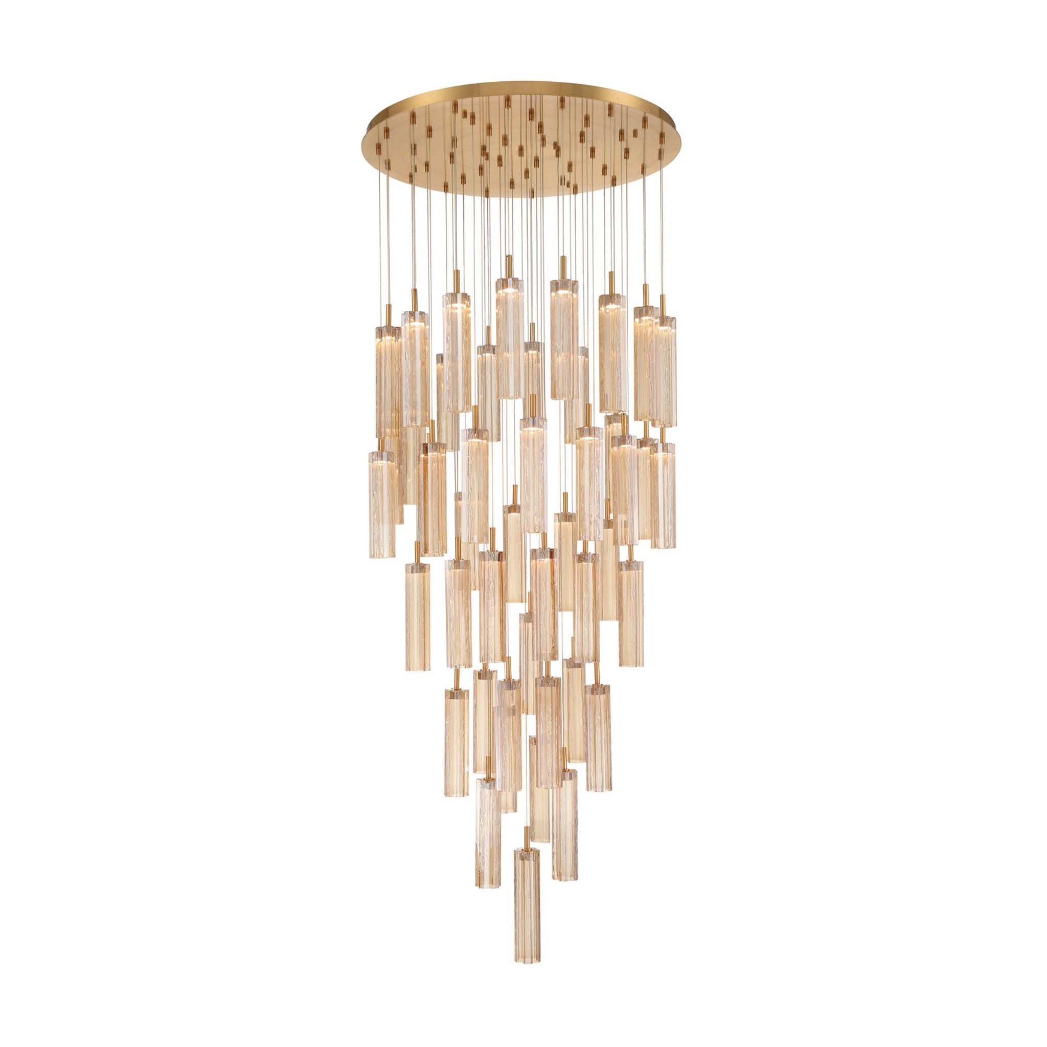 Addis 36" Integrated LED Multi-Light Aged Brass Pendant Gold 46-Light 36"W x 21"H x 36"D