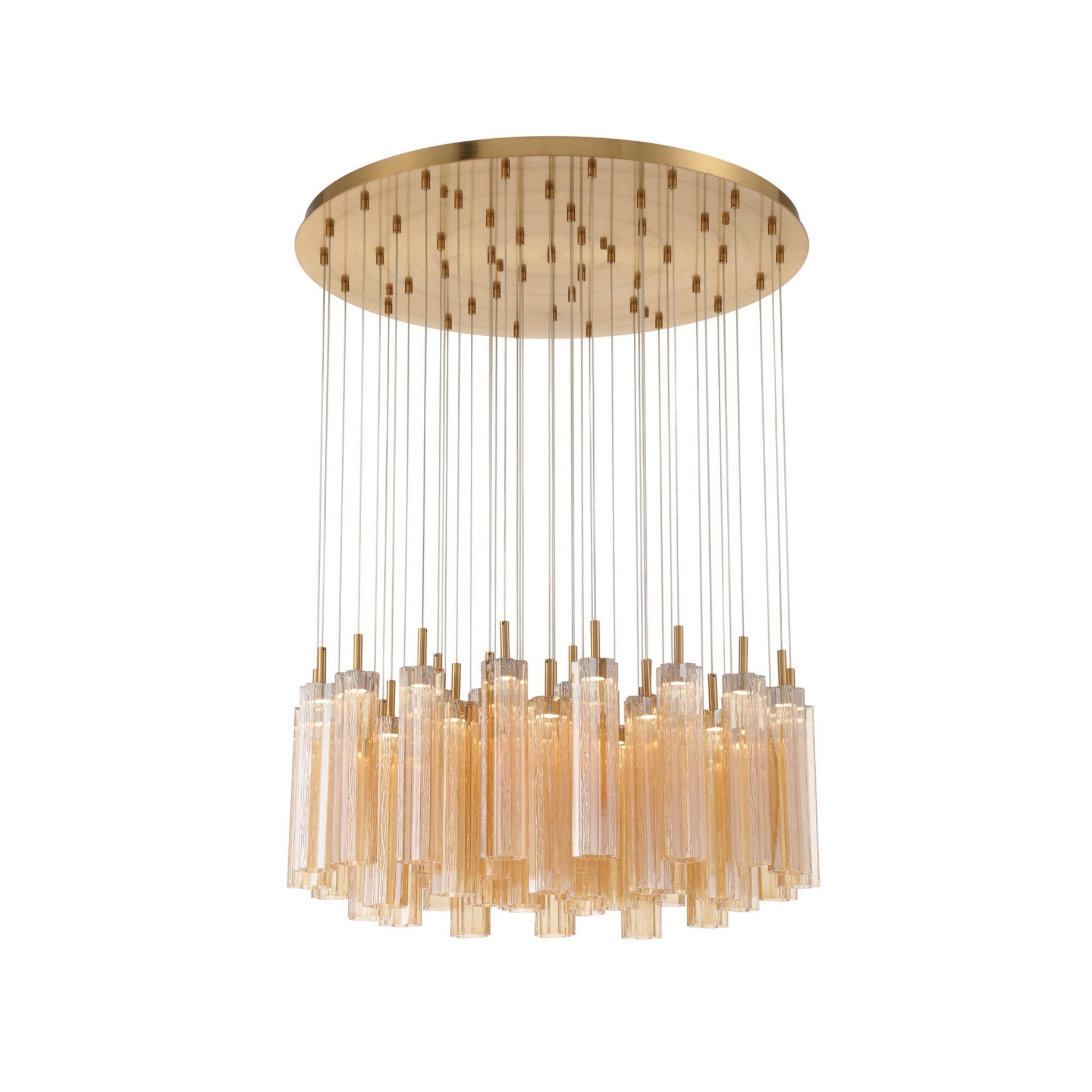 Addis 36" Integrated LED Multi-Light Aged Brass Pendant Gold 46-Light 36"W x 21"H x 36"D