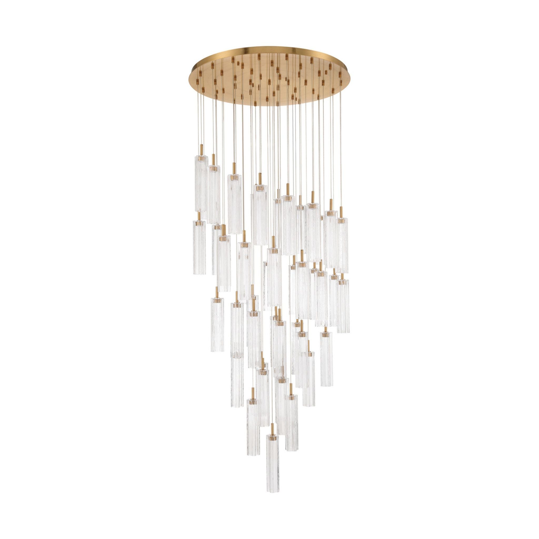 Addis 36" Integrated LED Multi-Light Aged Brass Pendant Clear 46-Light 36"W x 21"H x 36"D