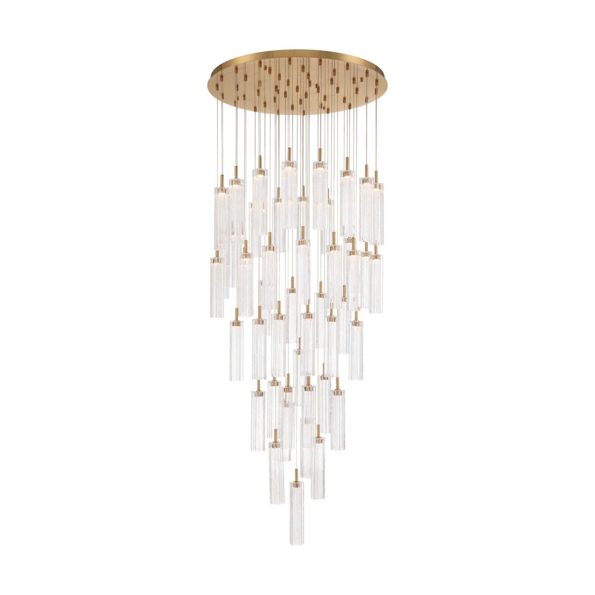 Addis 36" Integrated LED Multi-Light Aged Brass Pendant Clear 46-Light 36"W x 21"H x 36"D