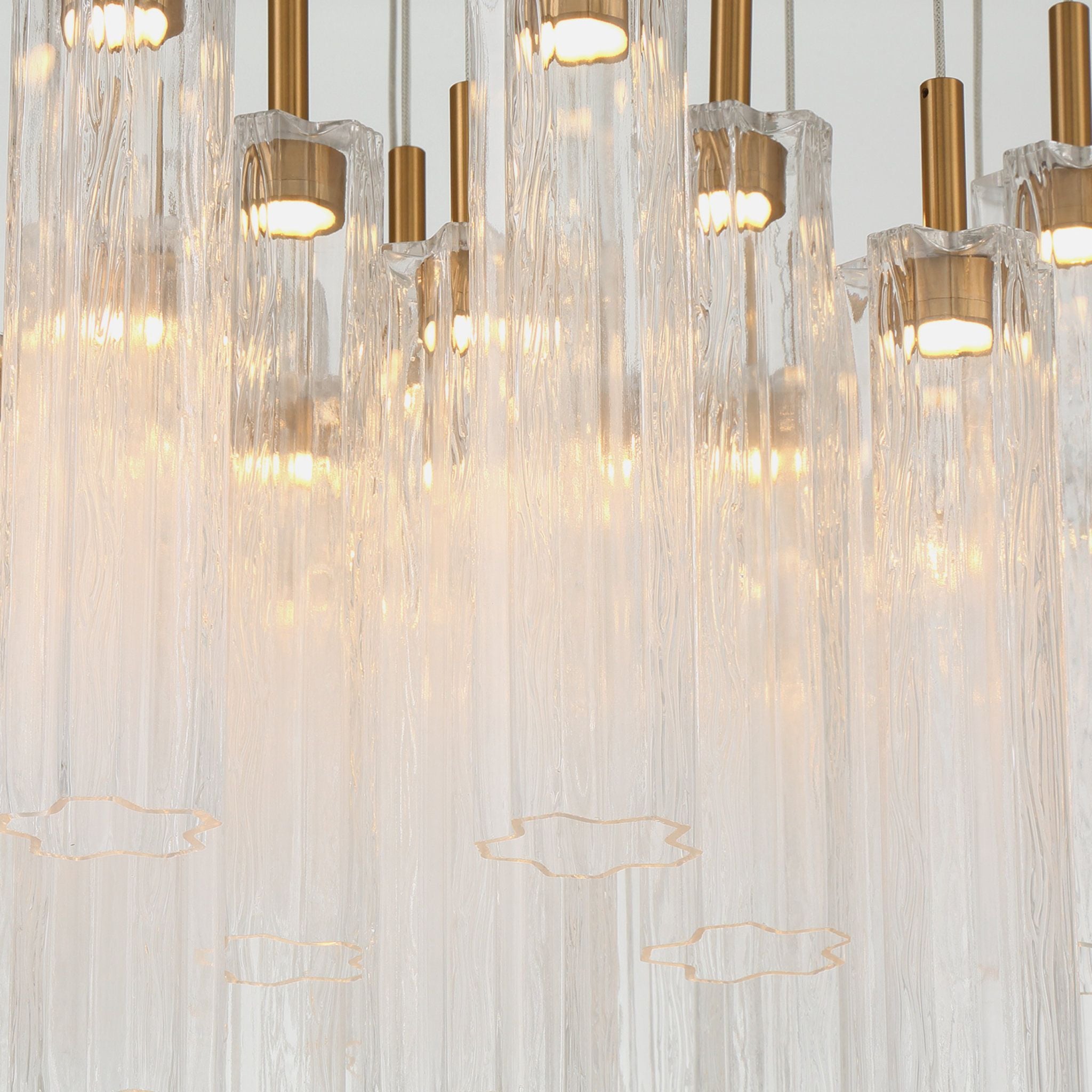Addis 36" Integrated LED Multi-Light Aged Brass Pendant Clear 46-Light 36"W x 21"H x 36"D