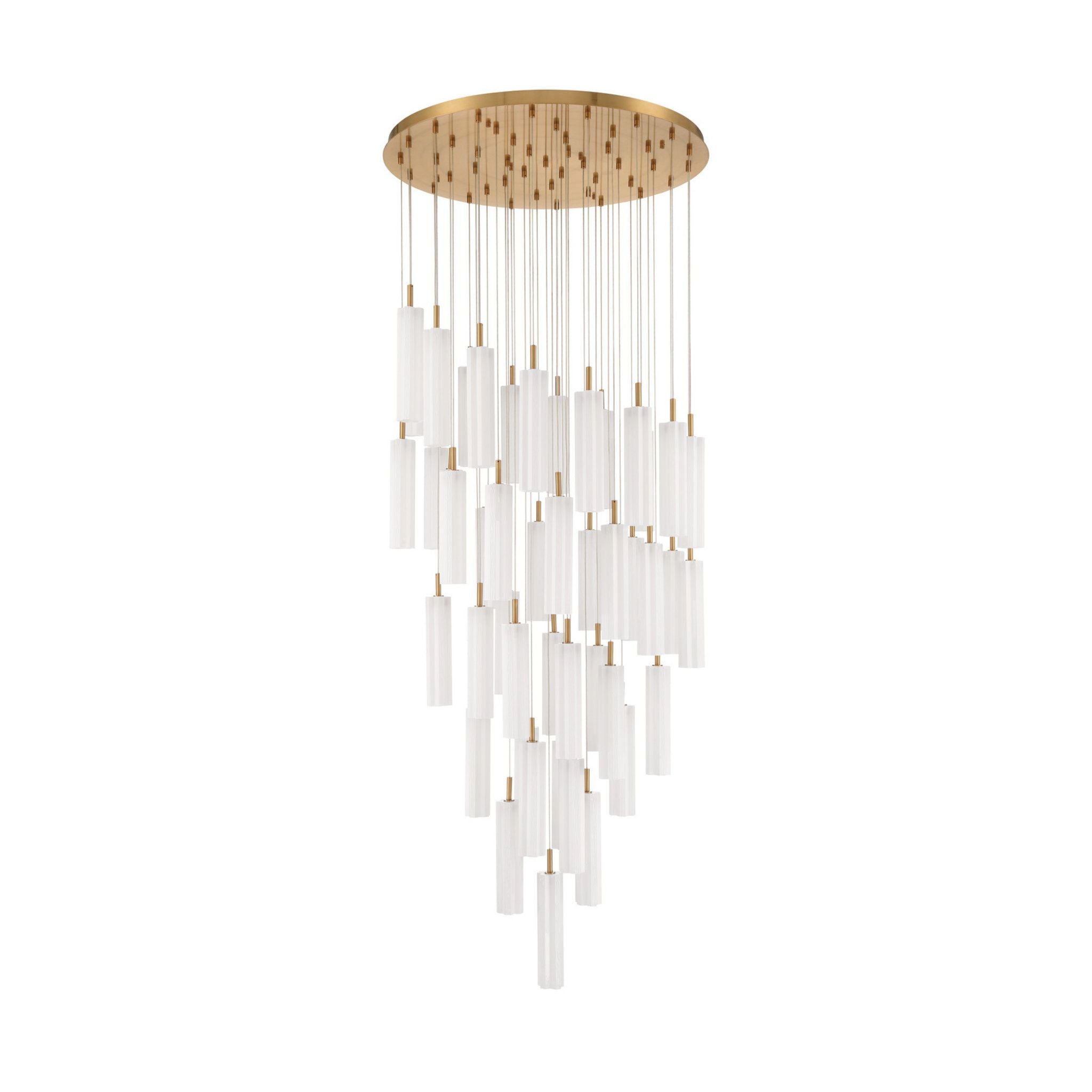 Addis 36" Integrated LED Multi-Light Aged Brass Pendant White 46-Light 36"W x 21"H x 36"D