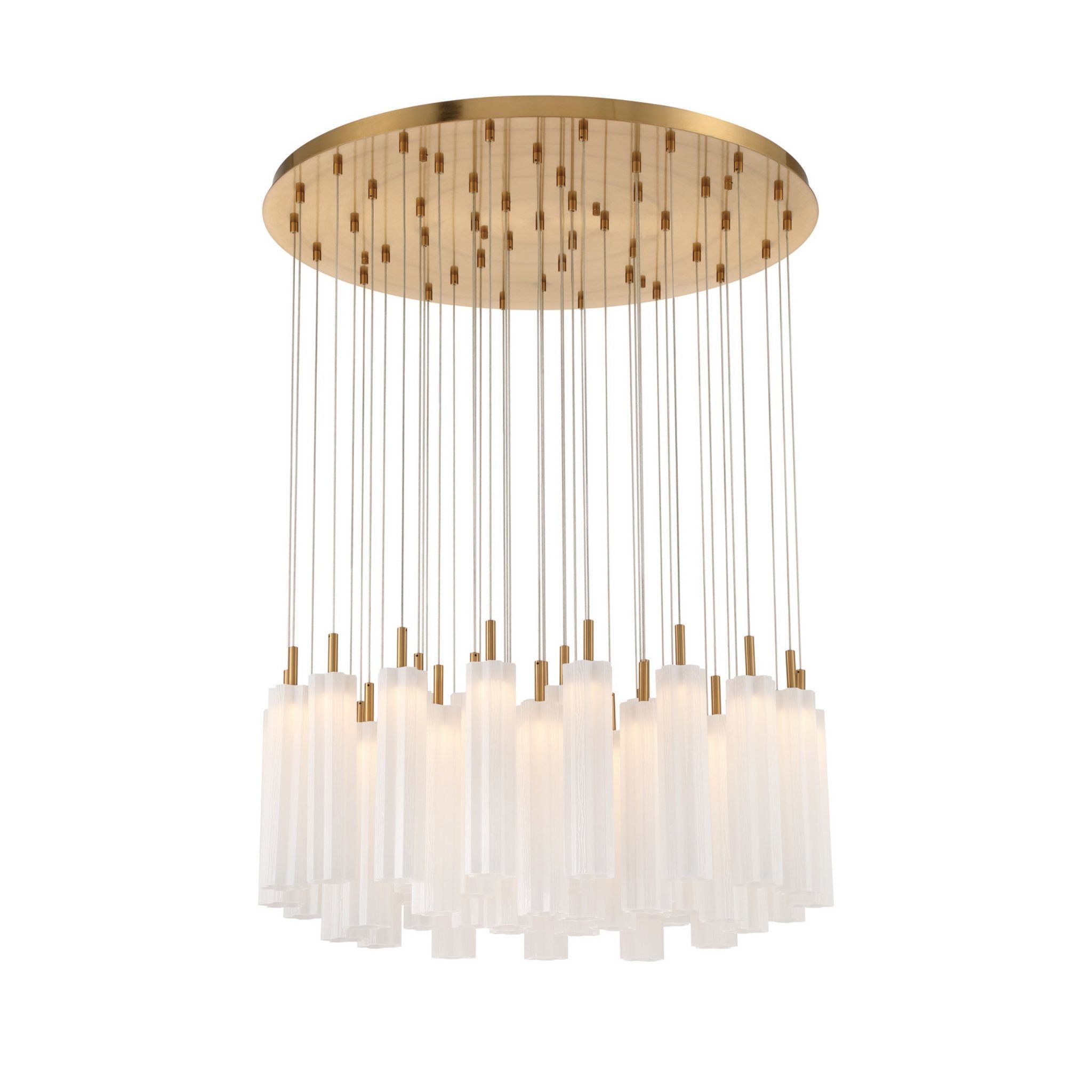 Addis 36" Integrated LED Multi-Light Aged Brass Pendant White 46-Light 36"W x 21"H x 36"D