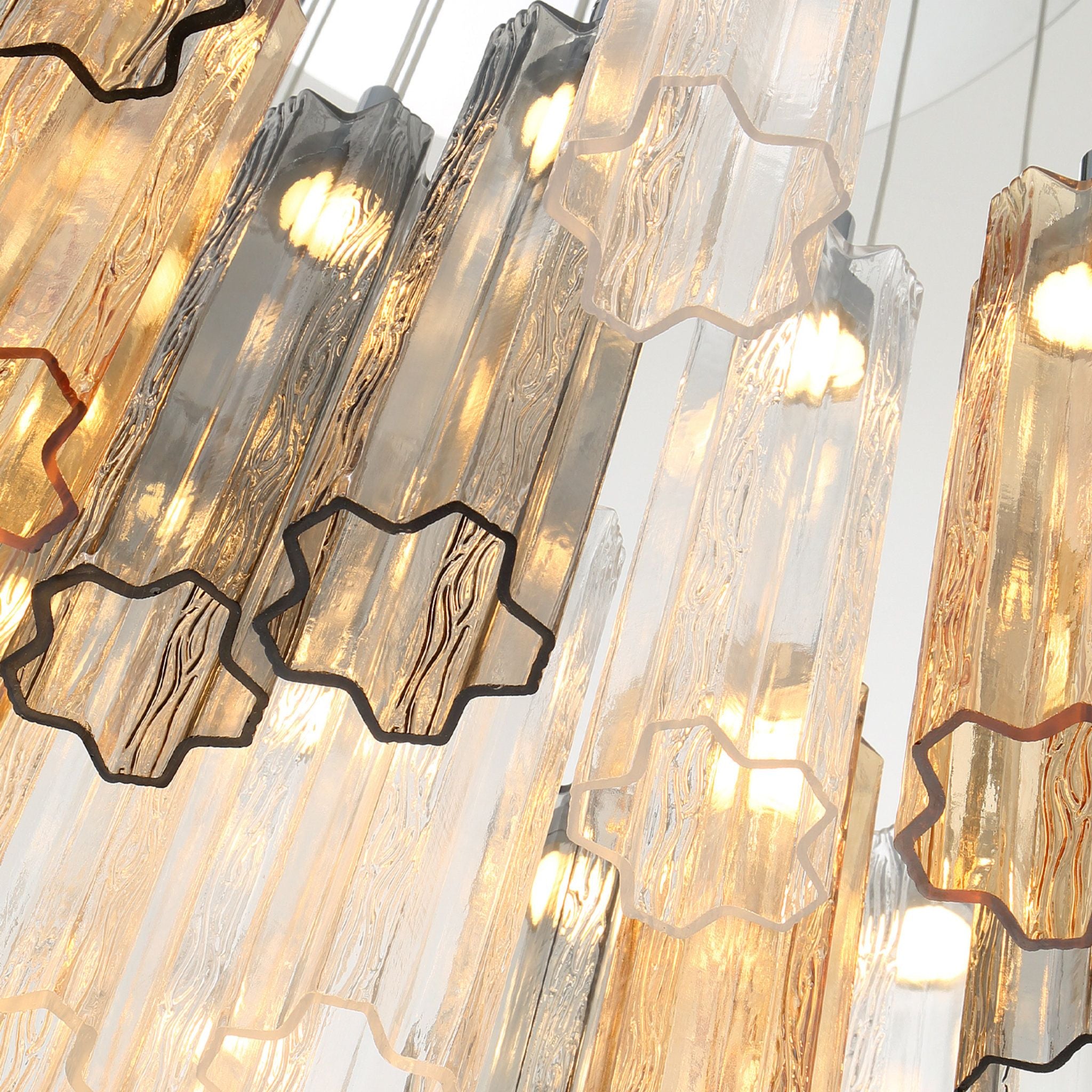 Addis 36" Integrated LED Multi-Light Aged Brass Pendant White 46-Light 36"W x 21"H x 36"D