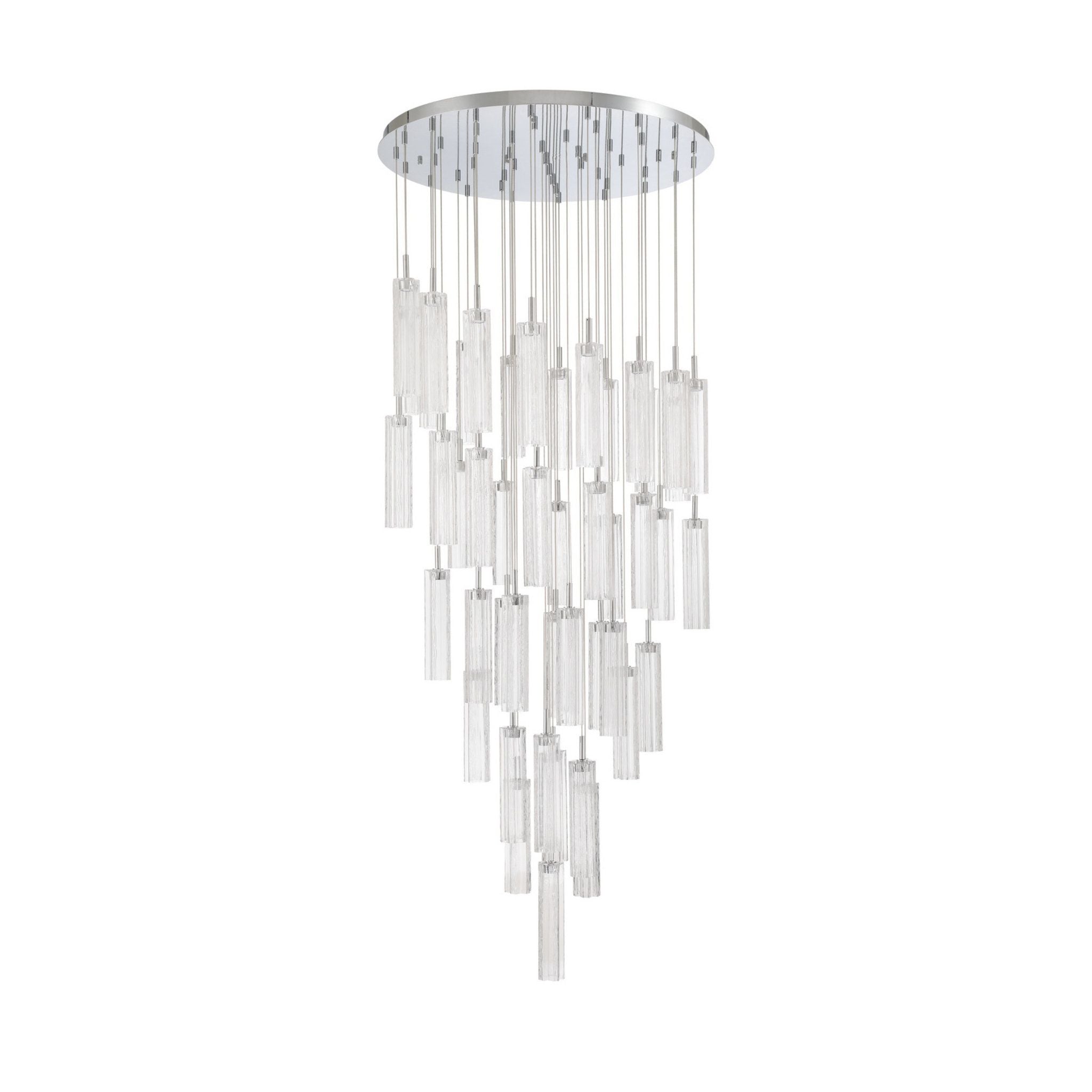 Addis 36" Integrated LED Multi-Light Polished Chrome Pendant Clear 46-Light 36"W x 21"H x 36"D