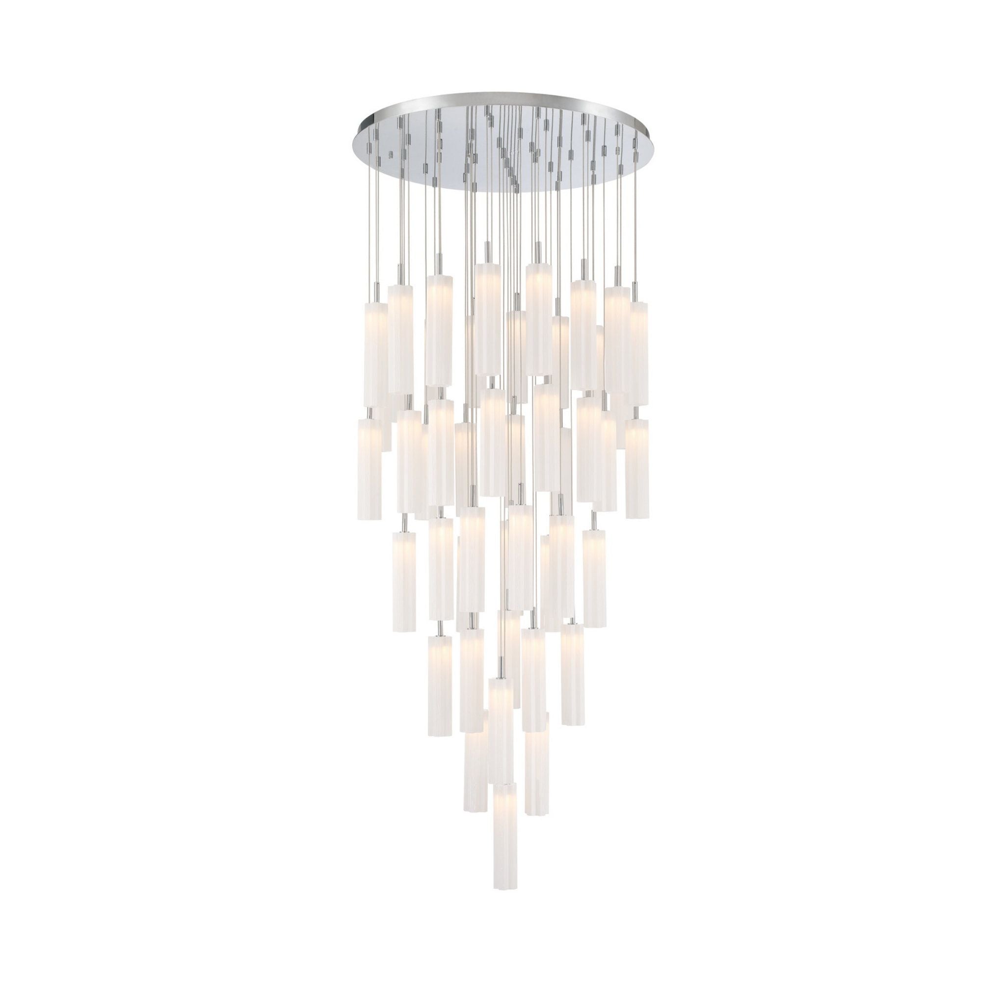 Addis 36" Integrated LED Multi-Light Polished Chrome Pendant White 46-Light 36"W x 21"H x 36"D