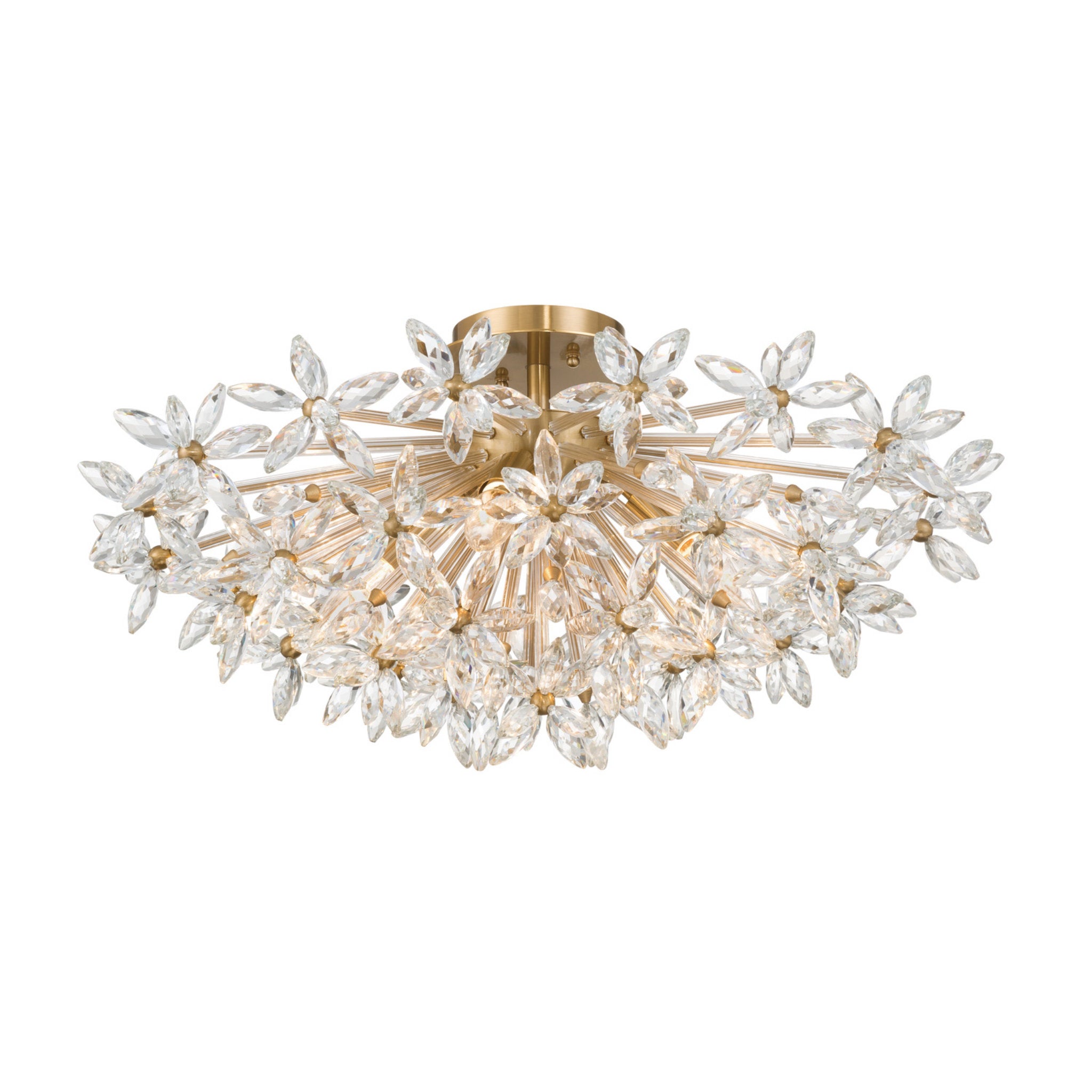 Adley 25.25'' Aged Brass Semi Flush Mount Gold 25.25"W x 11.75"H x 25.25"D