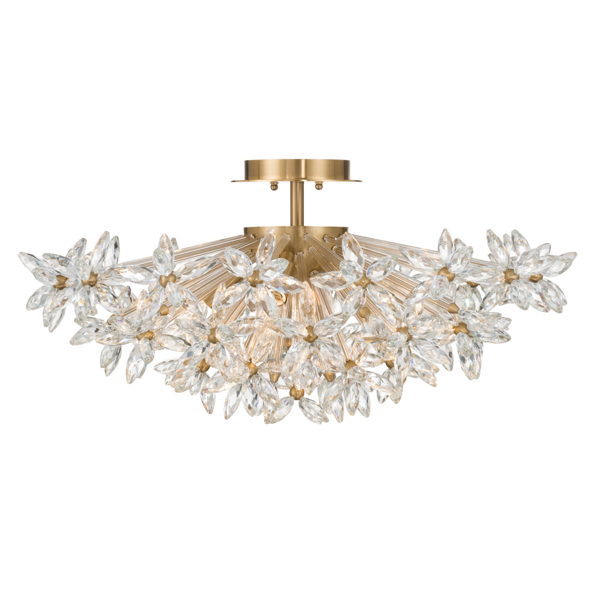 Adley 25.25'' Aged Brass Semi Flush Mount Gold 25.25"W x 11.75"H x 25.25"D