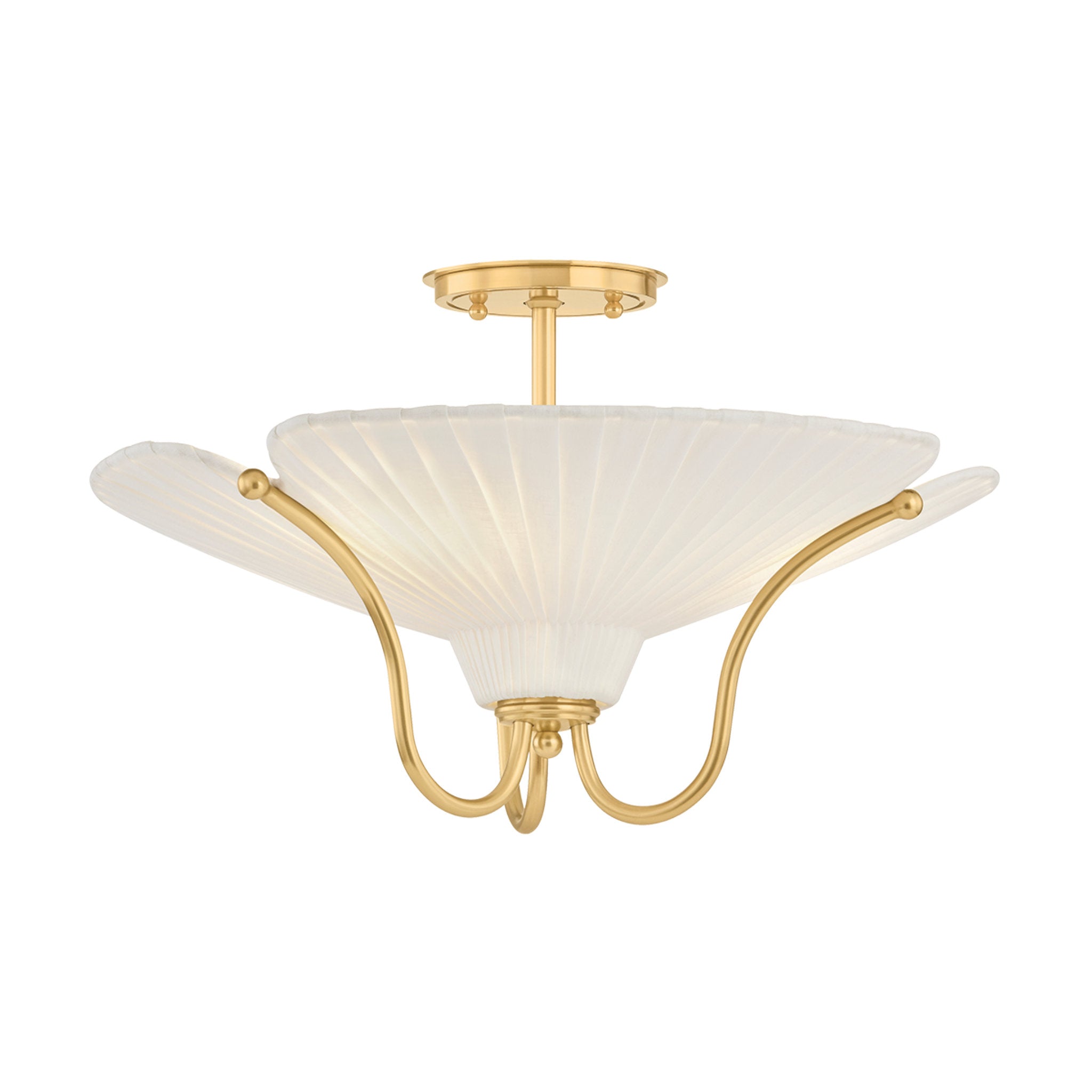 Gerhard 3-Light Semi Flush in Aged Brass by Augusta Hoffman 18.25W x 11.5H