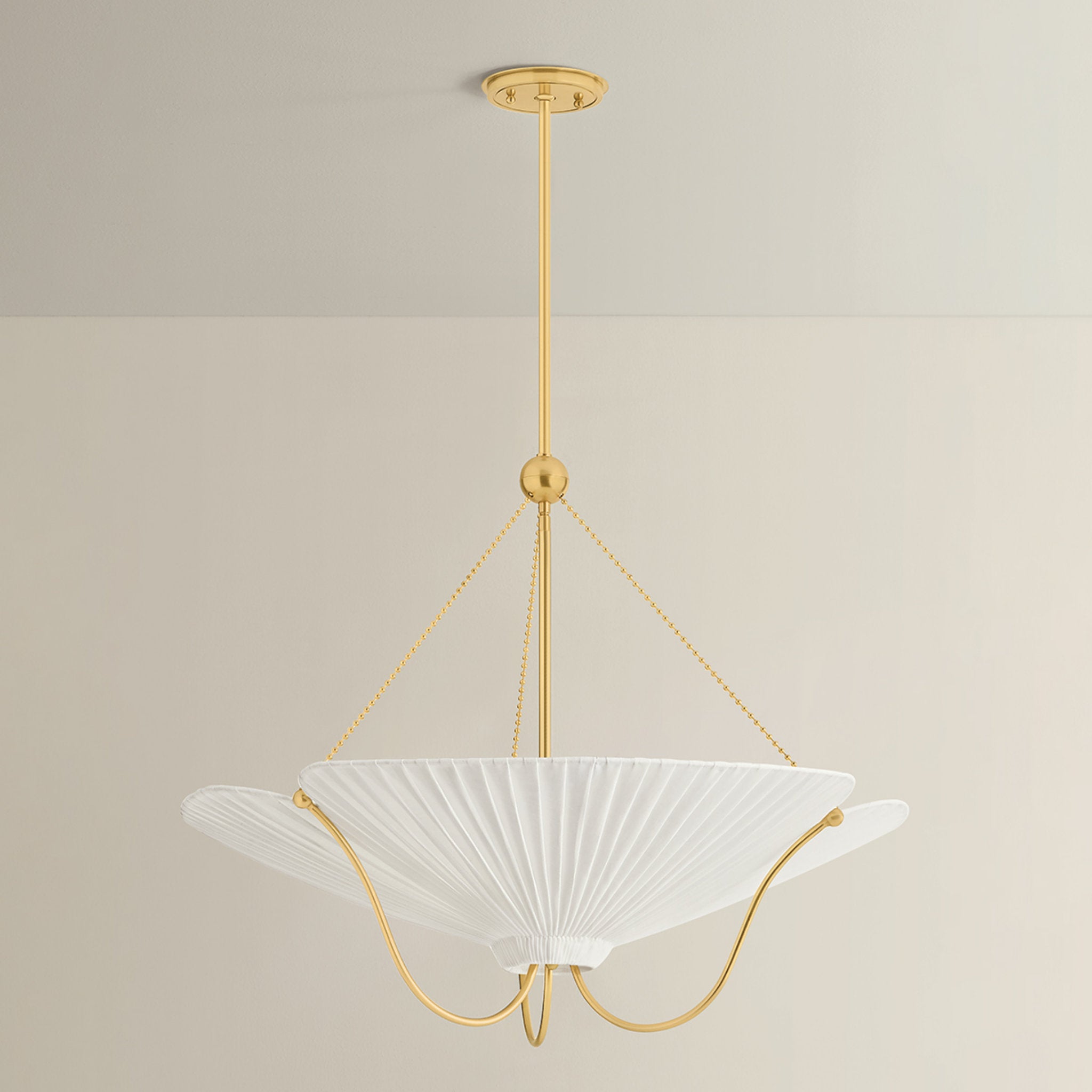 Gerhard 3-Light Pendant in Aged Brass by Augusta Hoffman 28W x 23.25H