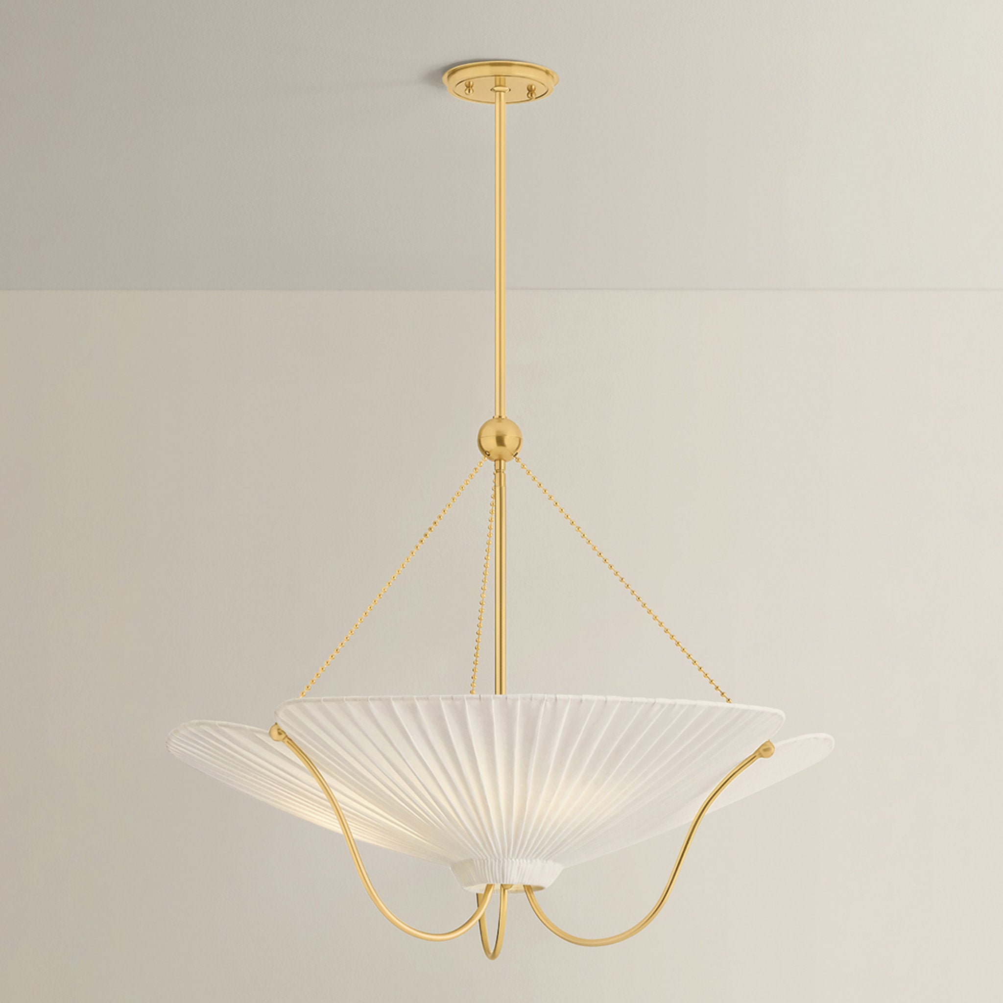 Gerhard 3-Light Pendant in Aged Brass by Augusta Hoffman 28W x 23.25H