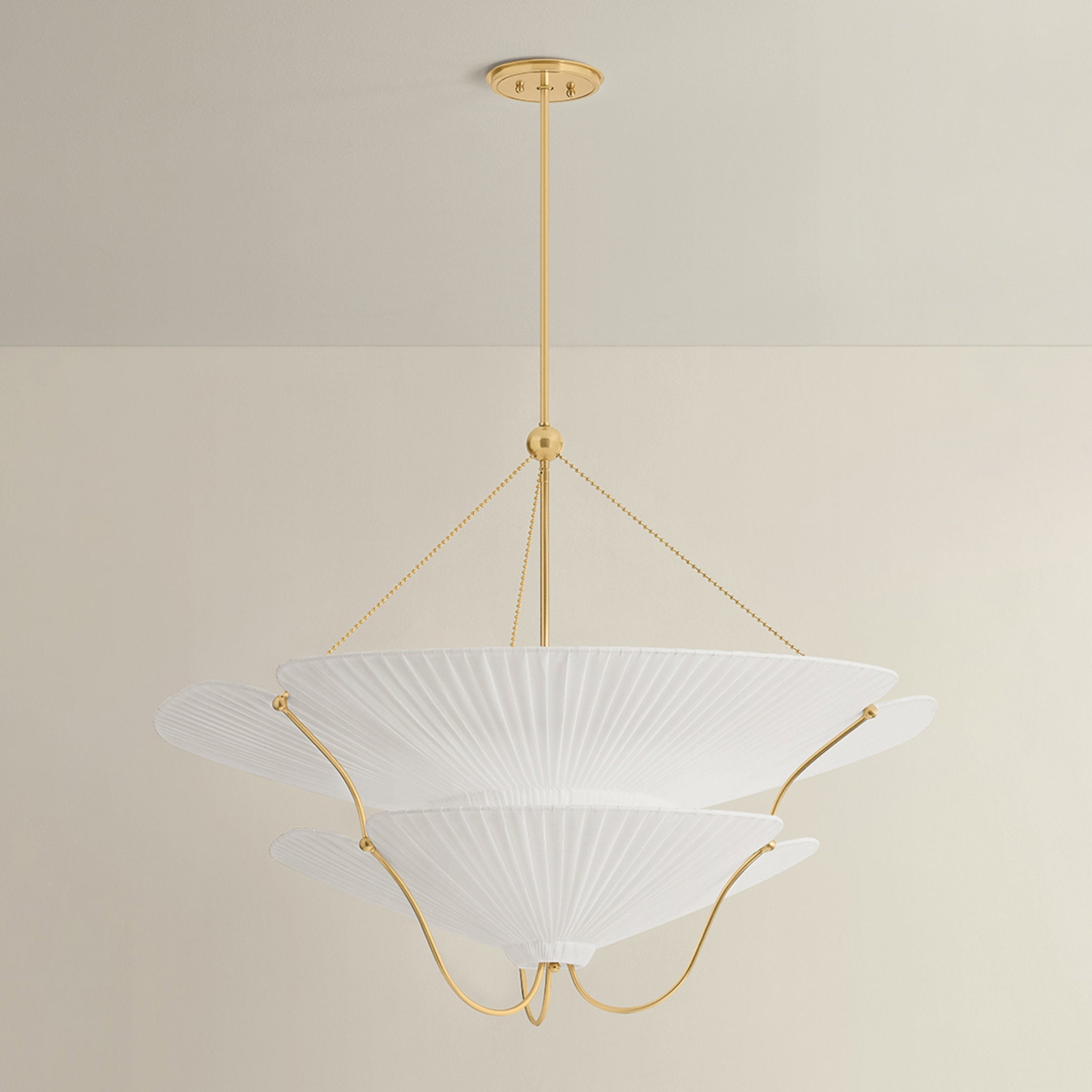 Gerhard 9-Light Chandelier in Aged Brass by Augusta Hoffman 40W x 31H
