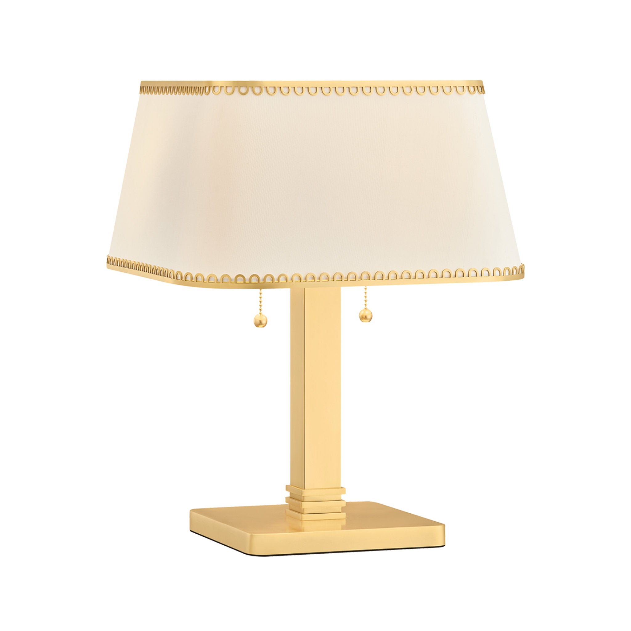 Claude 2-Light Table Lamp in Aged Brass by Augusta Hoffman 14L x 14W x 18H