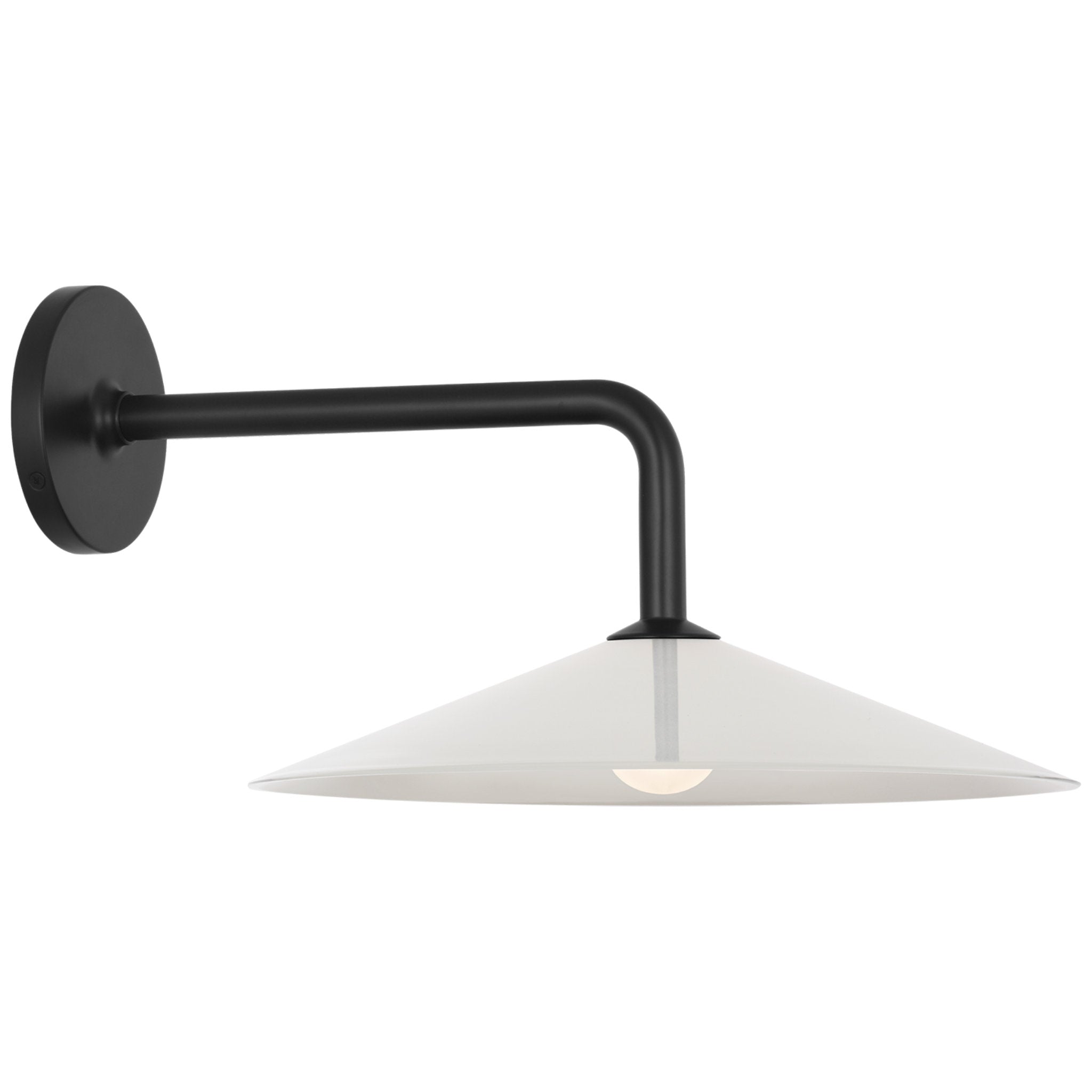 Amber Lewis Ponce 9" Sconce in Modern Iron with Milk White Glass Shade Wall Light W13" x H8.5"