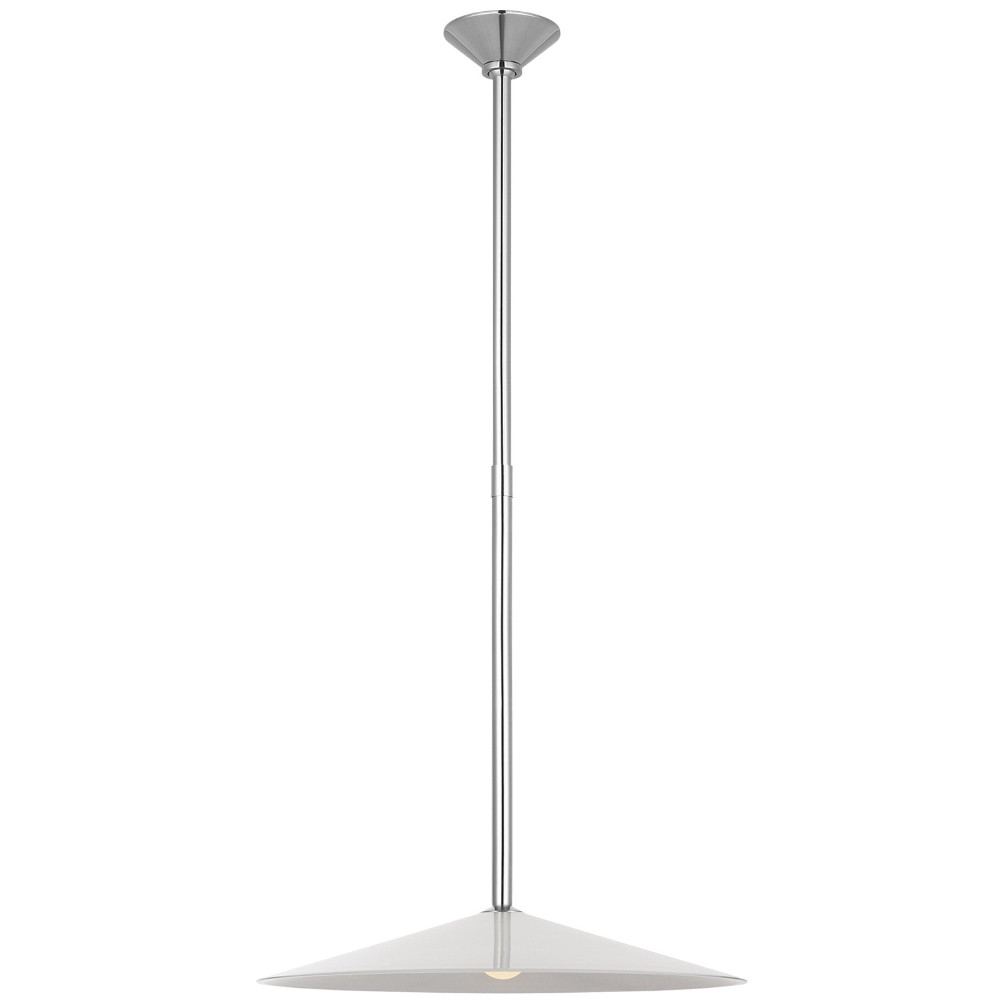 Amber Lewis Ponce 18" Pendant in Polished Nickel with Milk White Glass Shade Ceiling Light W18"