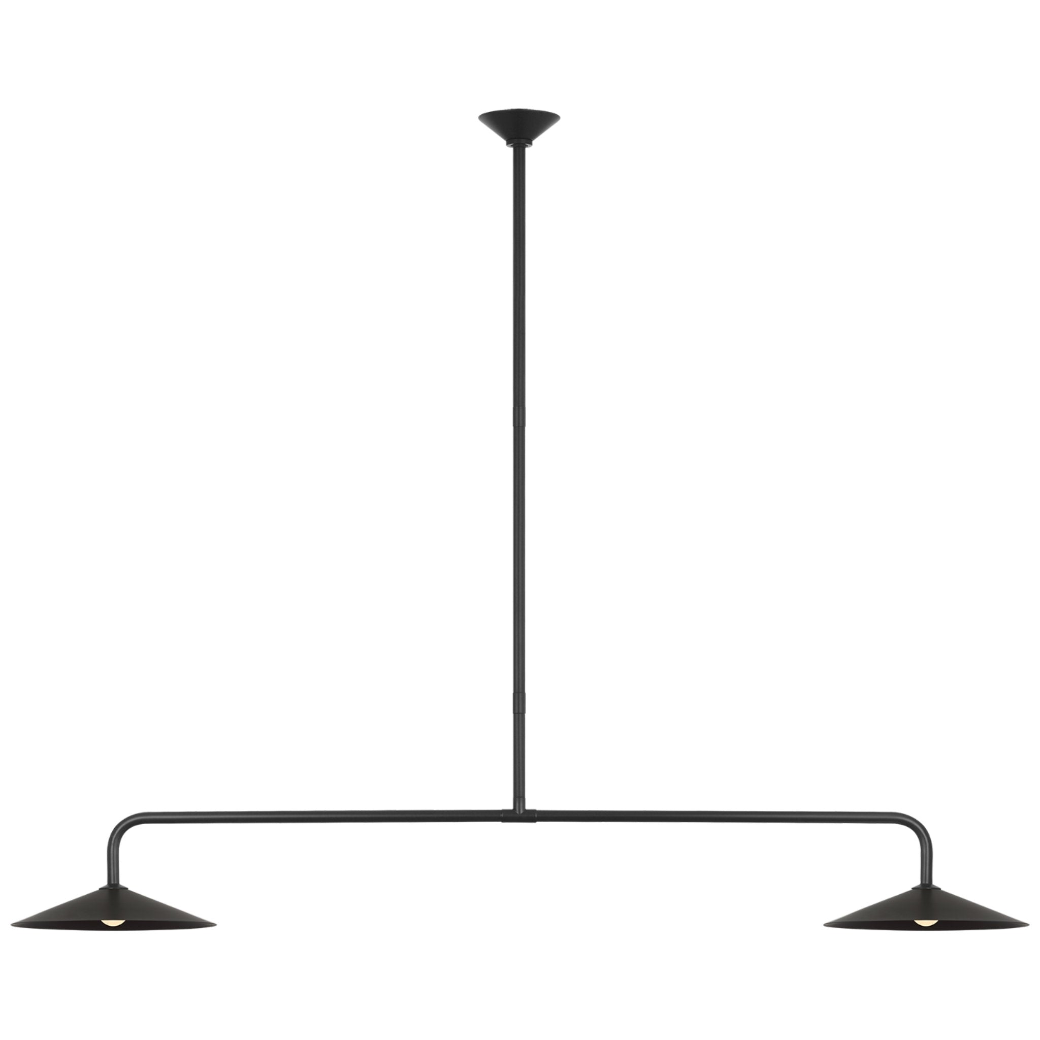 Amber Lewis Ponce 62" Linear Pendant in Modern Iron with Modern Iron Shades Ceiling Light W62"