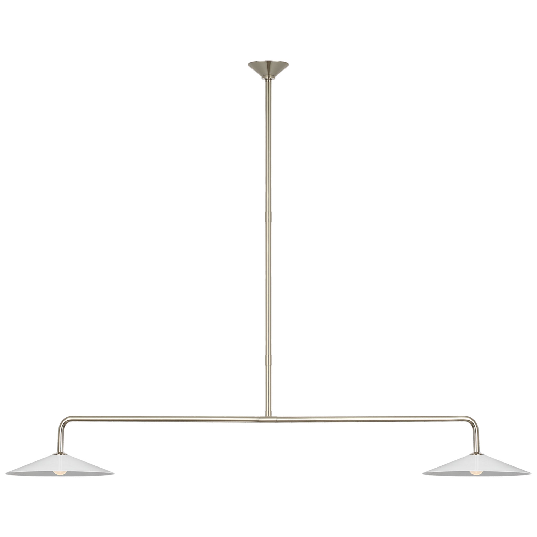 Amber Lewis Ponce 62" Linear Pendant in Polished Nickel with Milk White Glass Shades Ceiling Light W62"