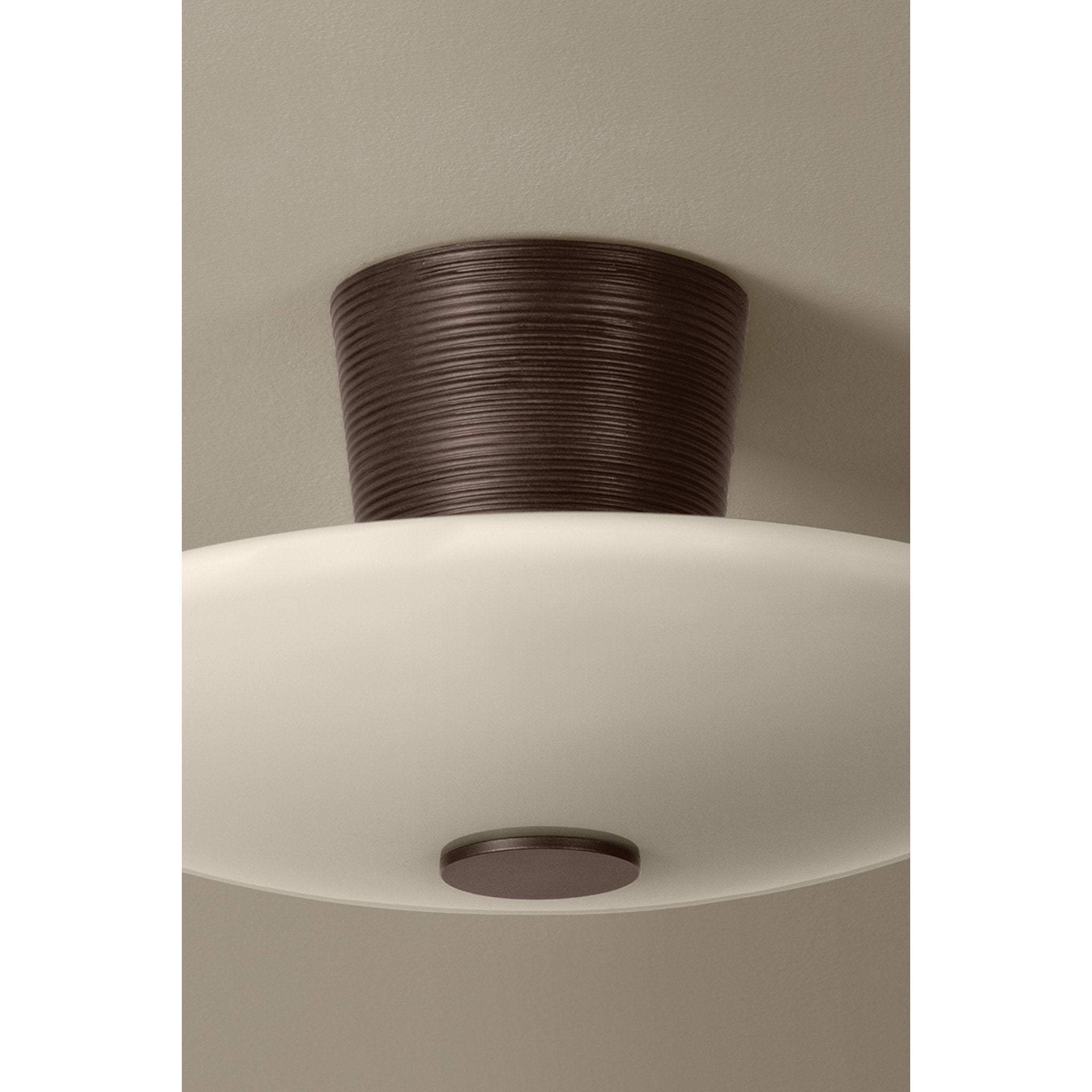 Albus 1-Light Semi Flush in Bronze Leaf 15.75W x 7.5H