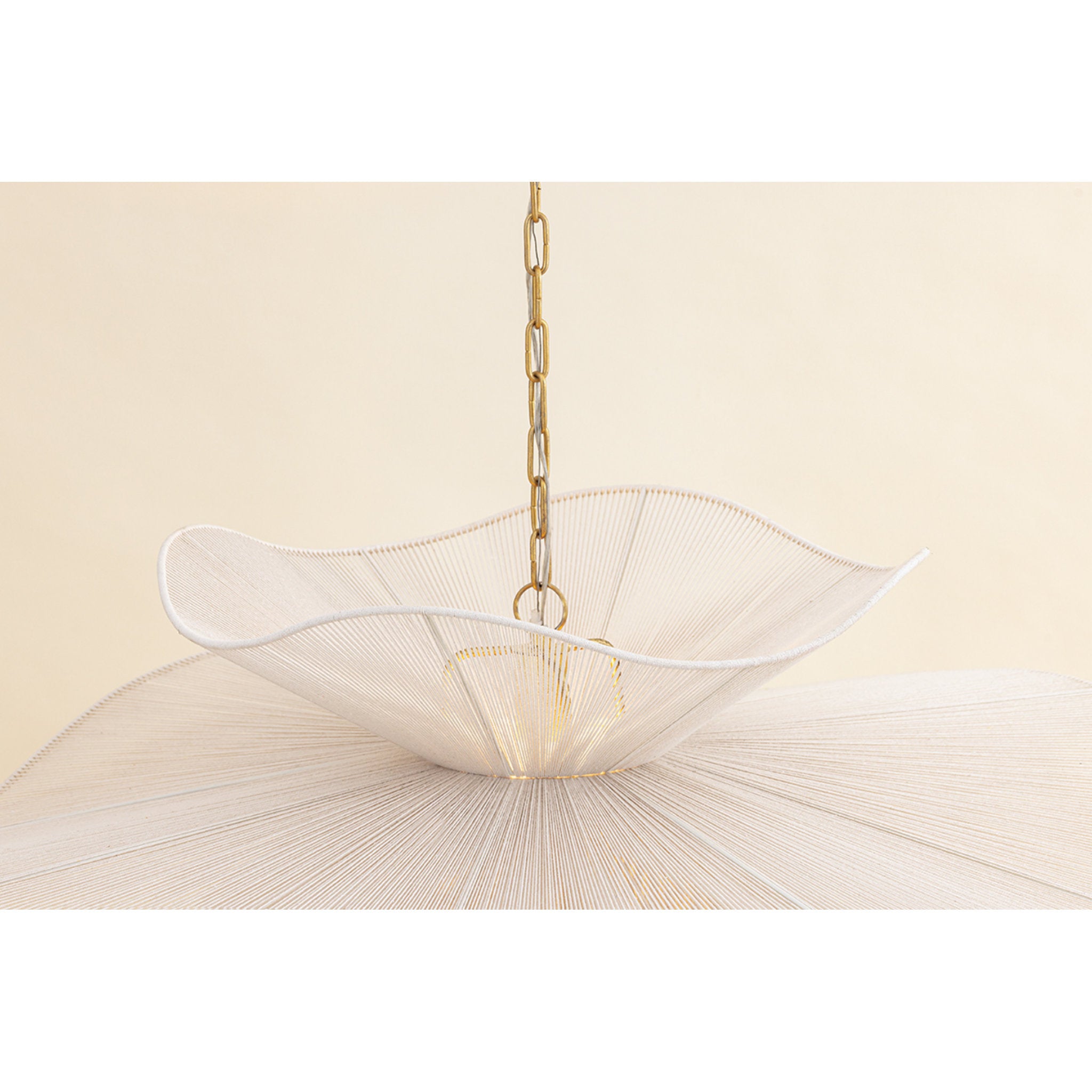 Amanda 1-Light Chandelier in Aged Brass 44W x 18.5H