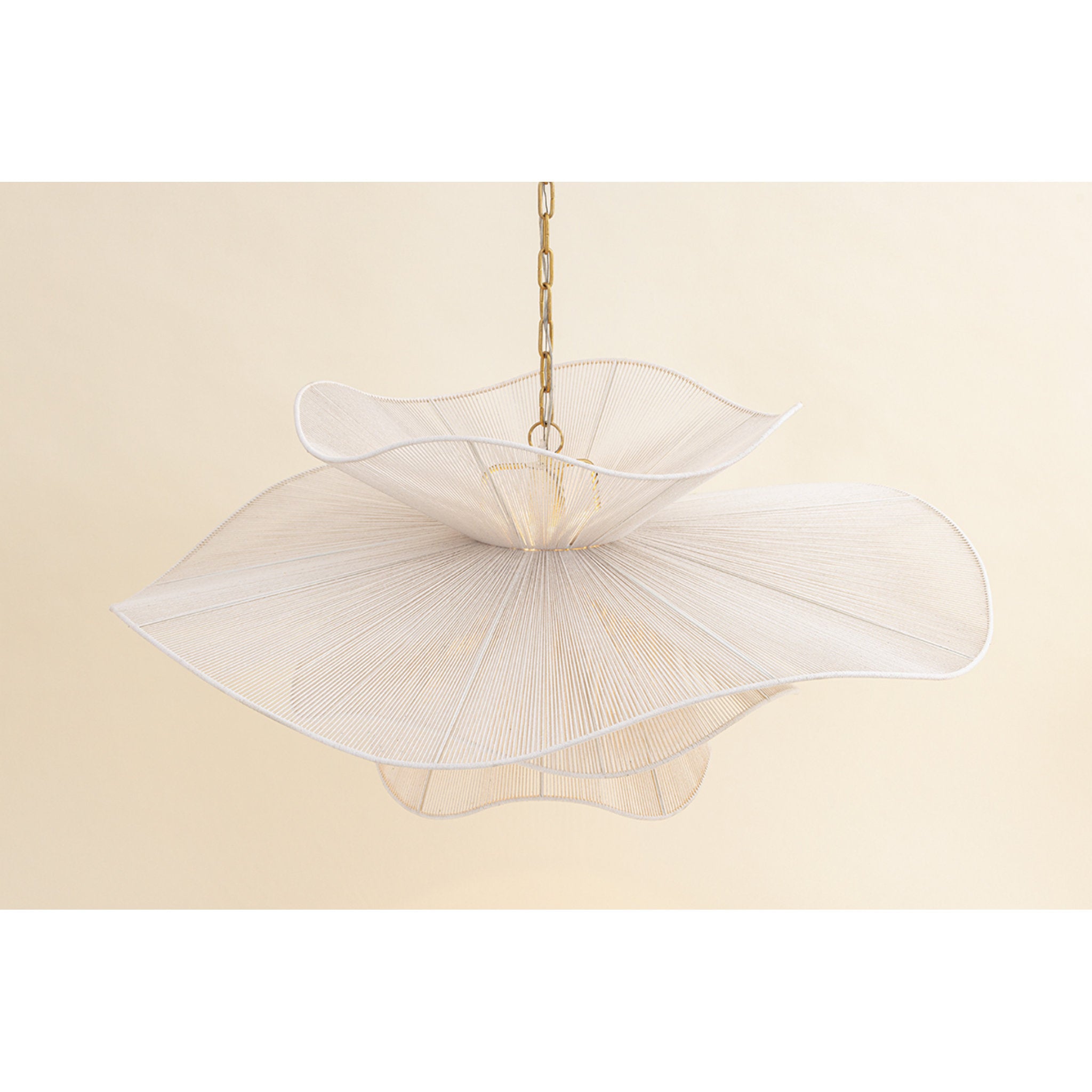 Amanda 1-Light Chandelier in Aged Brass 44W x 18.5H