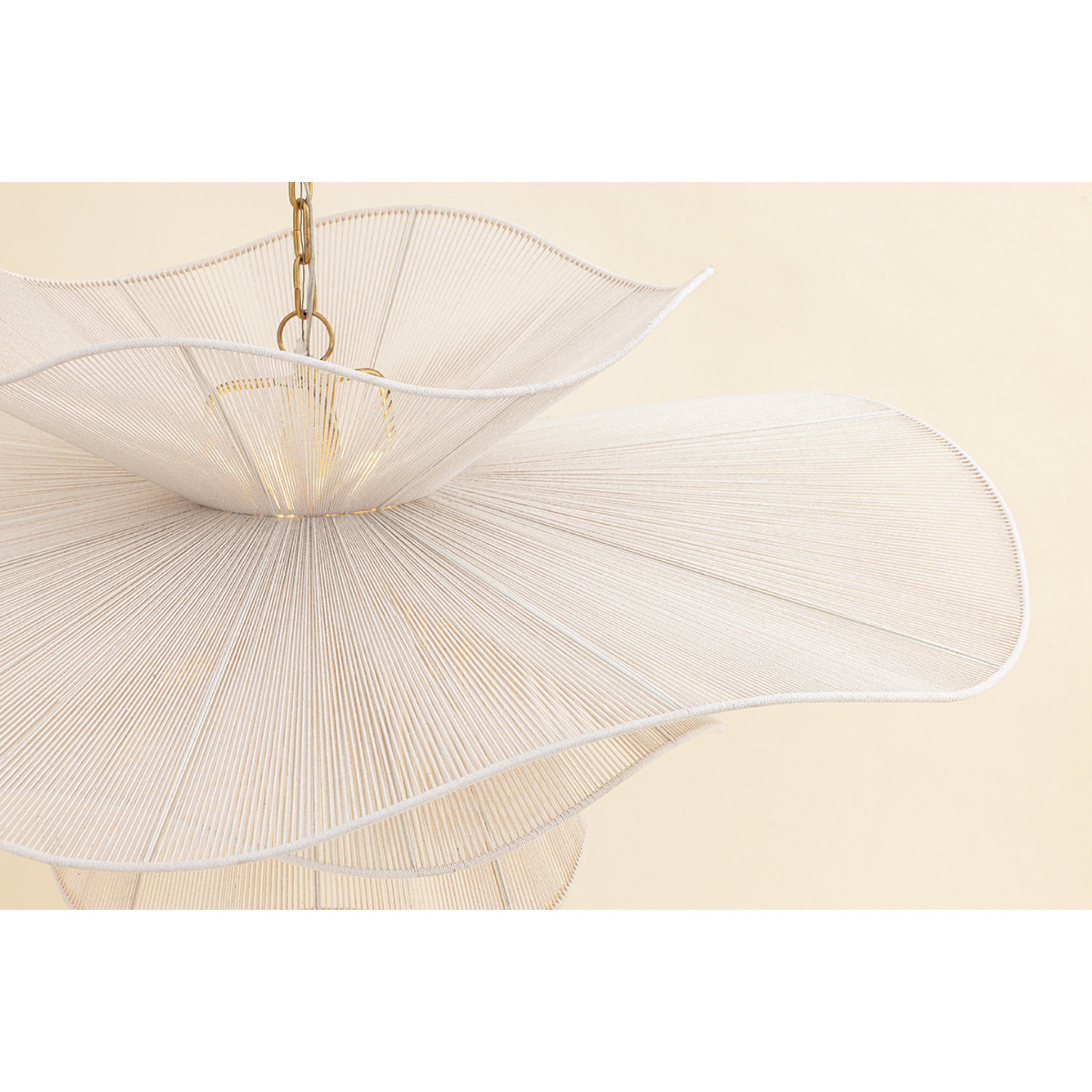 Amanda 1-Light Chandelier in Aged Brass 44W x 18.5H