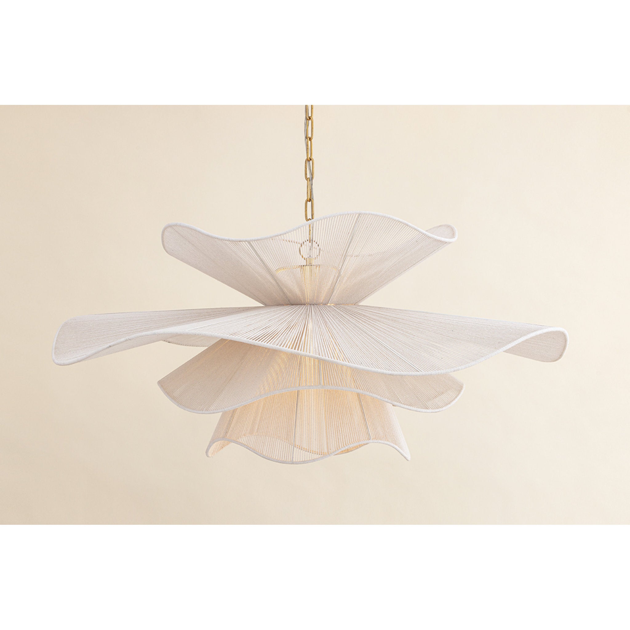 Amanda 1-Light Chandelier in Aged Brass 44W x 18.5H