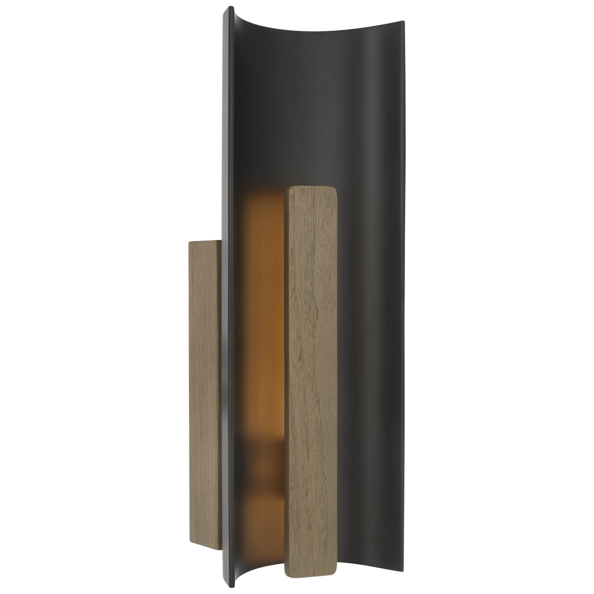 Anne-Marie Barton Remi 18" Sconce in Matte Carbon and Warm Walnut Wall Light W6.5" x H18"