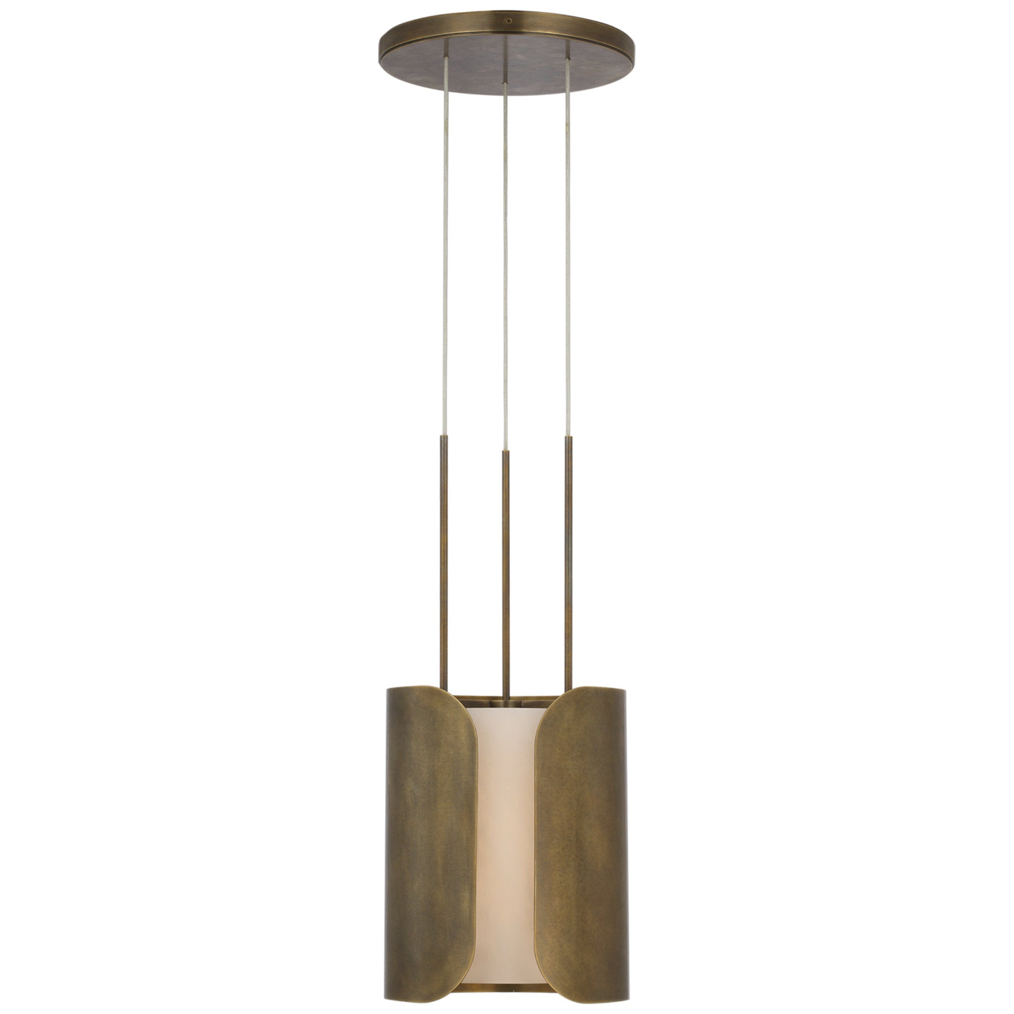 Anne-Marie Barton Armise 11" Pendant in Mottled Brass with Alabaster Ceiling Light W11"