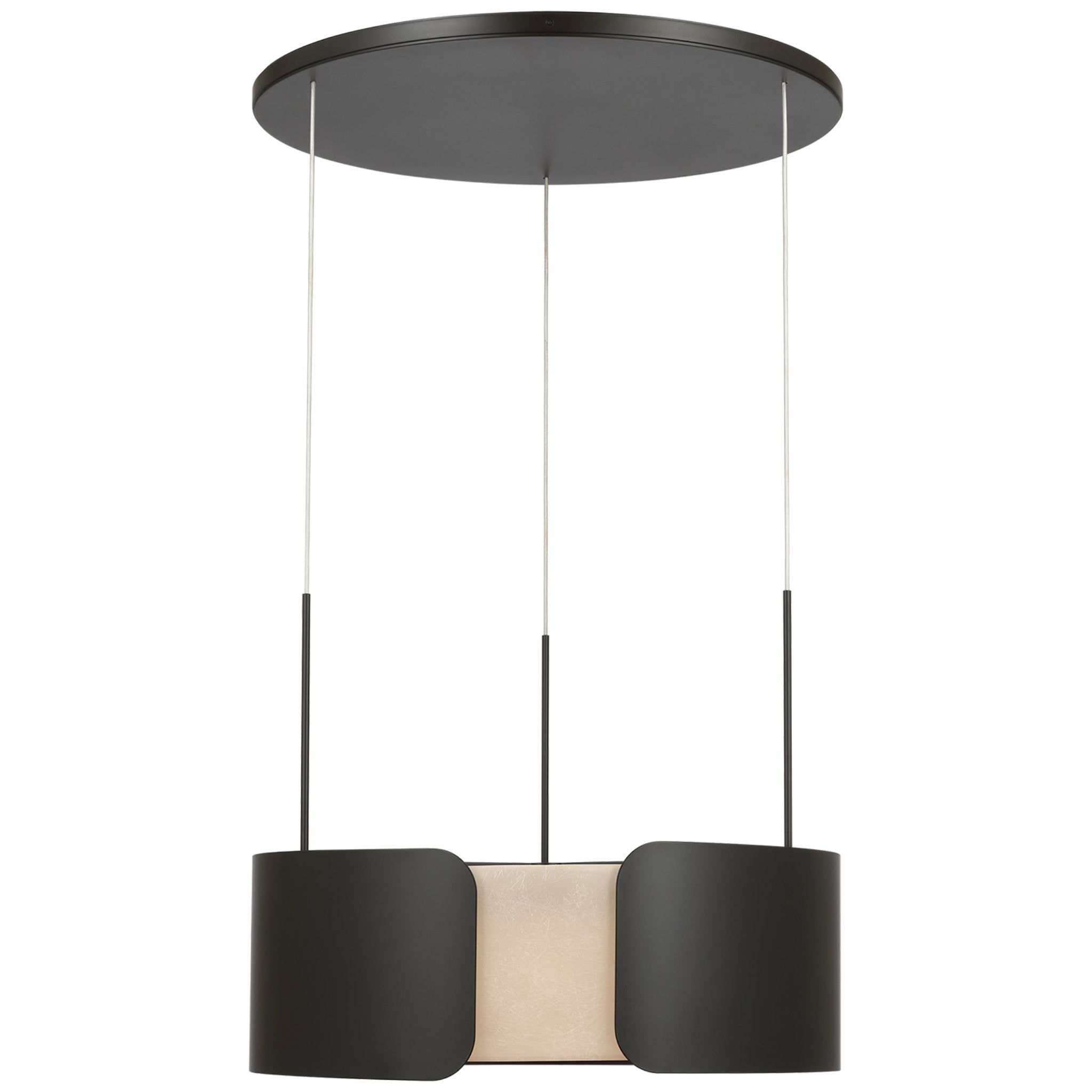 Anne-Marie Barton Armise 28" Drum Chandelier in Matte Carbon with Nova Frost Ceiling Light W27.5"