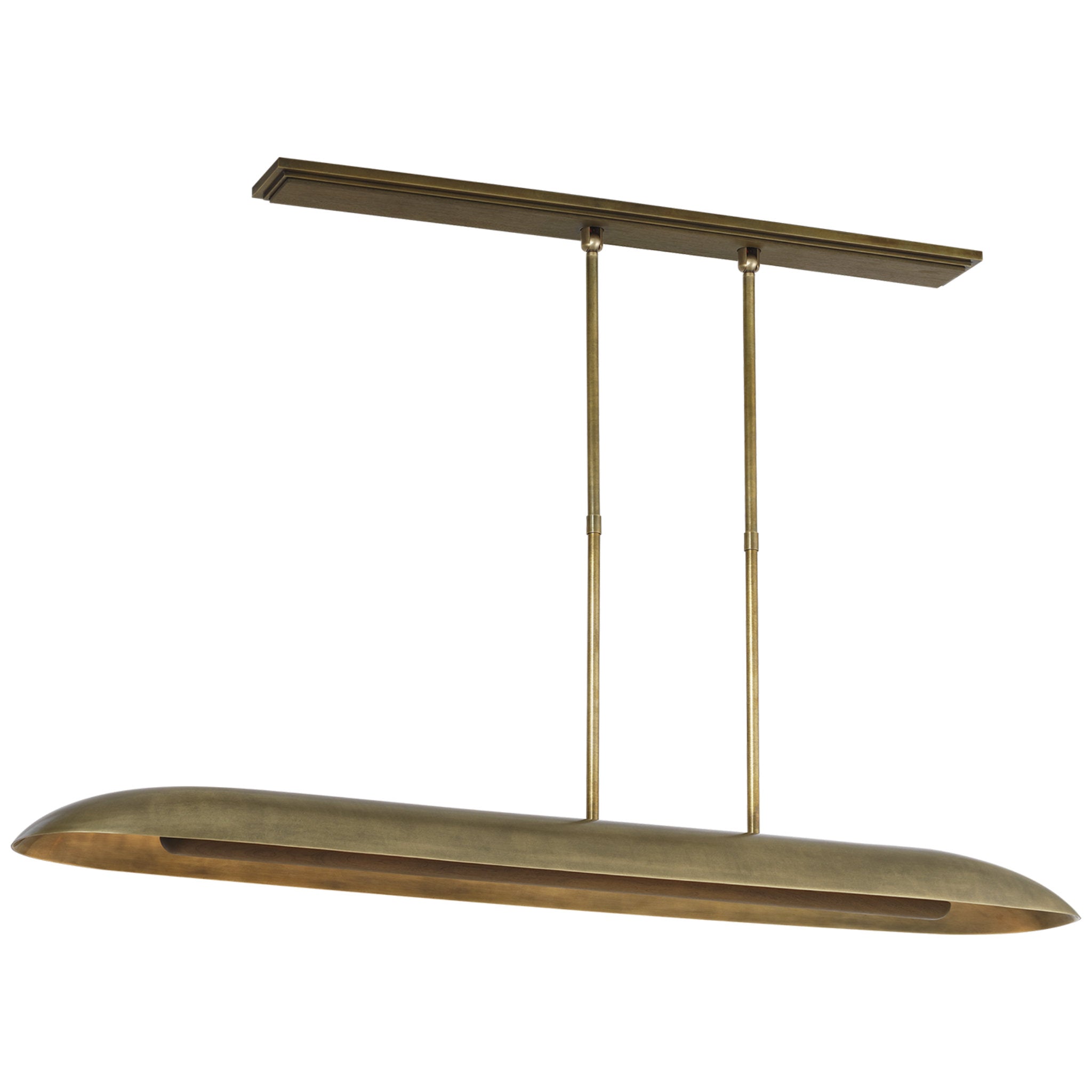 Anne-Marie Barton Remi 60" Linear Pendant in Mottled Brass and Warm Walnut Ceiling Light W59.75"