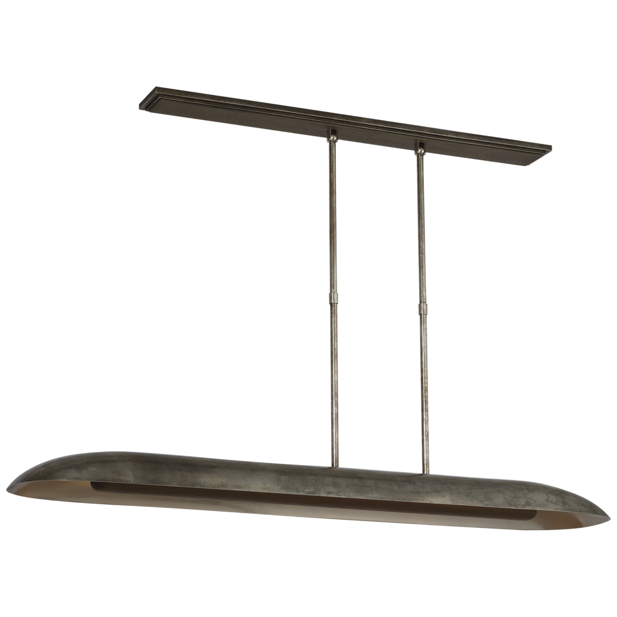 Anne-Marie Barton Remi 60" Linear Pendant in Mottled Pewter and Warm Walnut Ceiling Light W59.75"