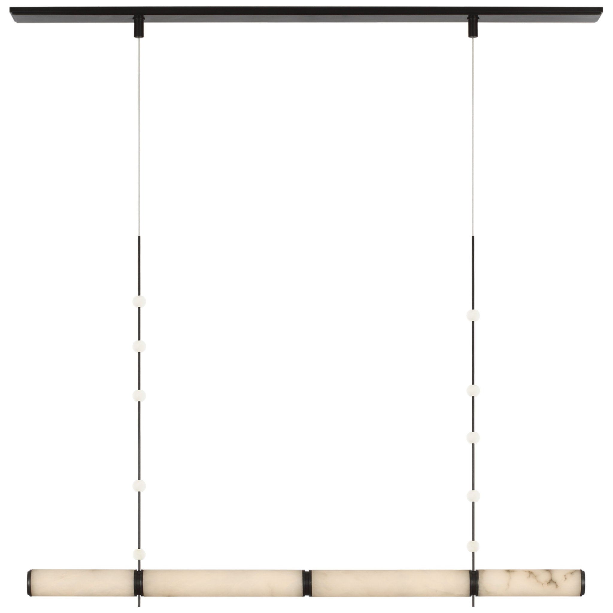 Anne-Marie Barton Marcell 56" Linear Chandelier in Bronze with Alabaster Ceiling Light W56"