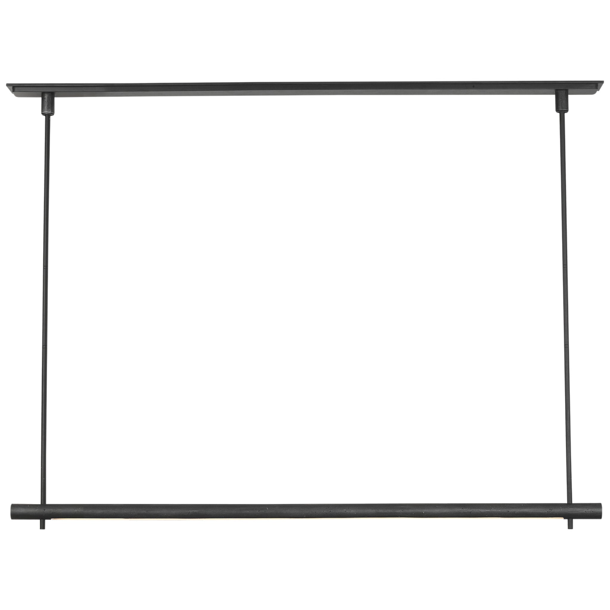Anne-Marie Barton Stahl 60" Linear Chandelier in Museum Carbon with Nova Frost Lens Ceiling Light W60"