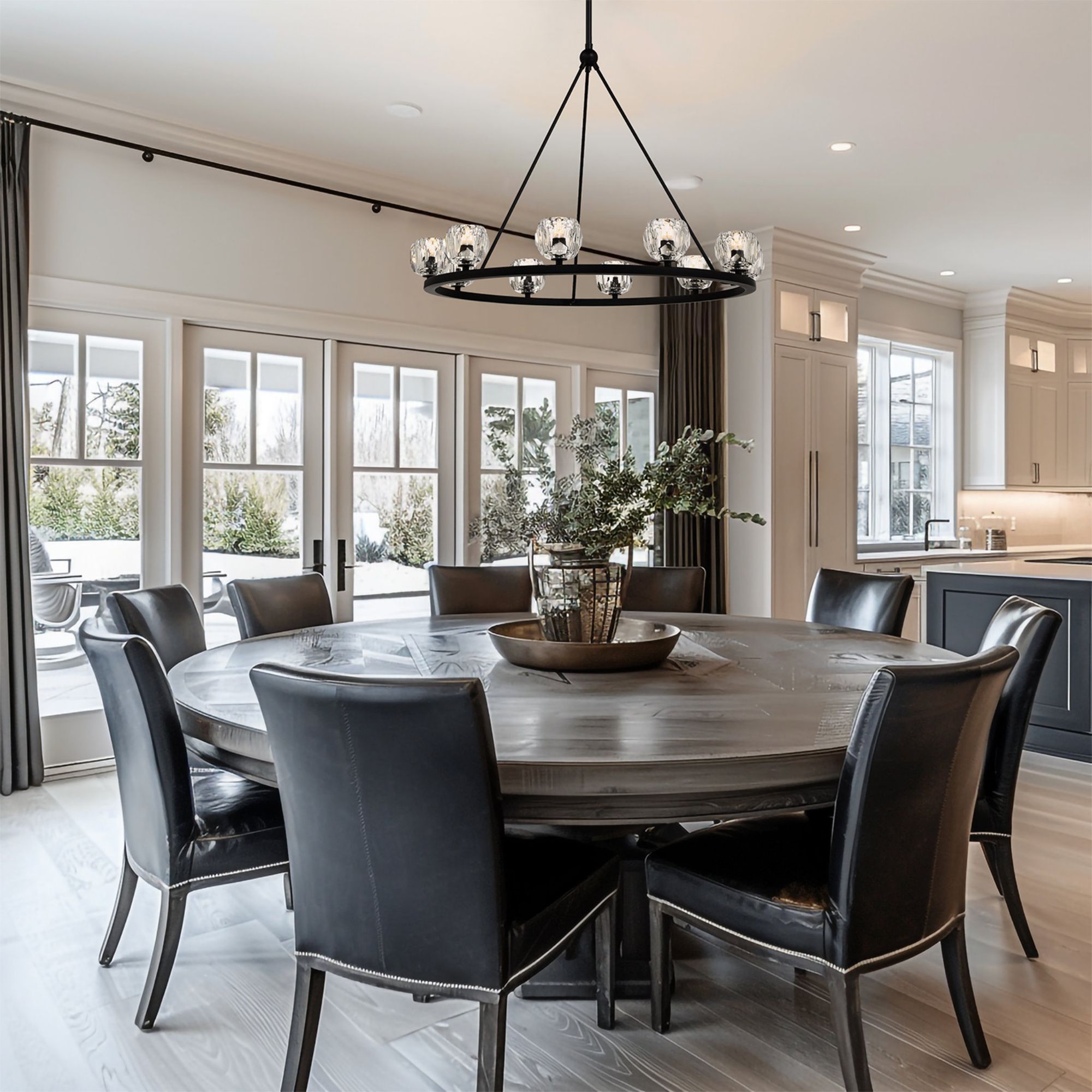 Aragon 36'' LED Matte Black Chandelier Black 36"W x 26"H x 36"D