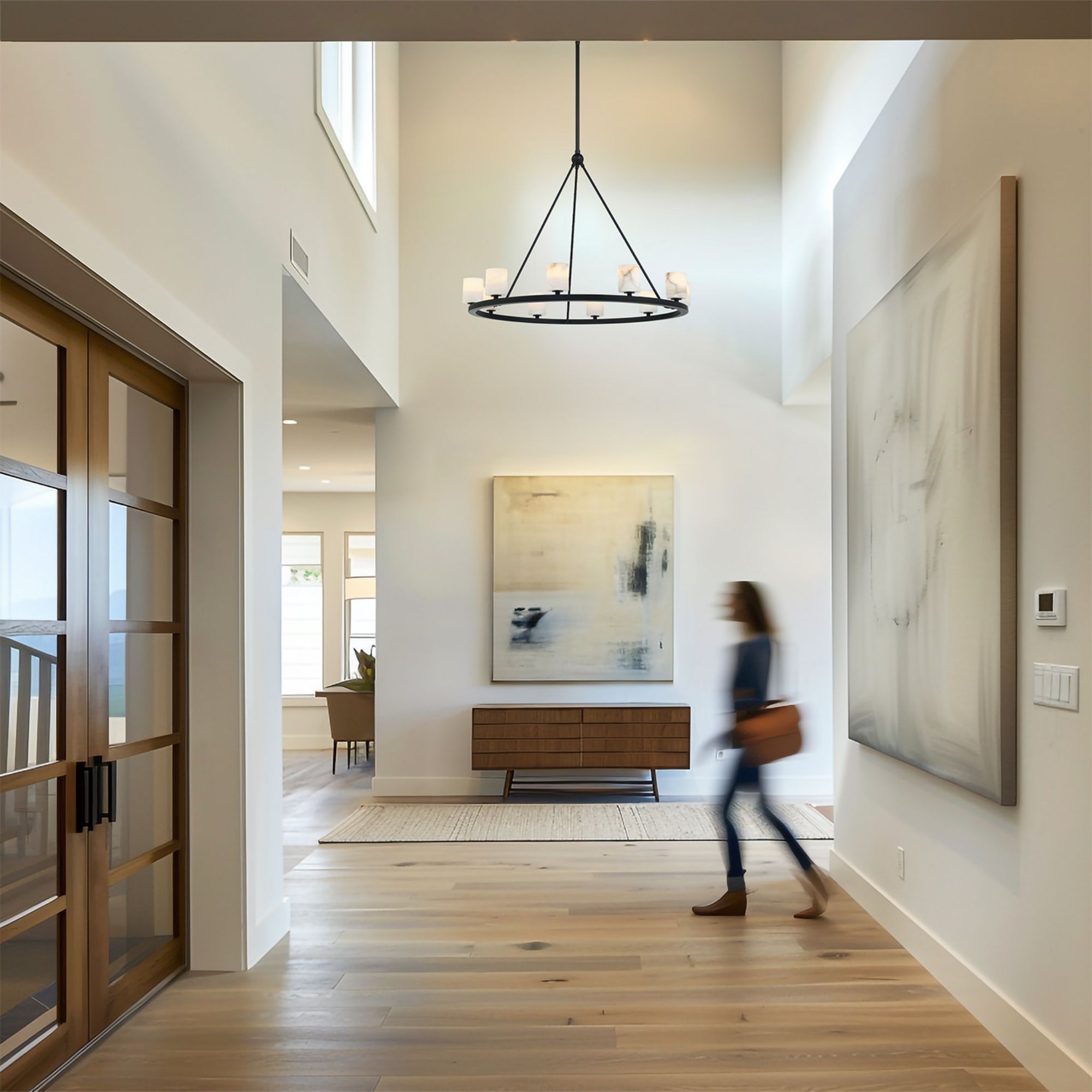 Aragon 46.75'' LED Matte Black Chandelier Black 46.75"W x 32"H x 46.75"D