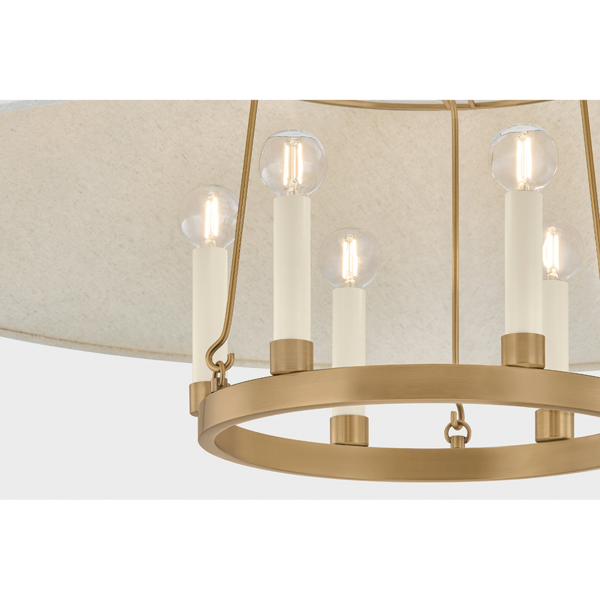 Archive 6-Light Chandelier in Patina Brass by Lauren Liess 38W x 12.75H