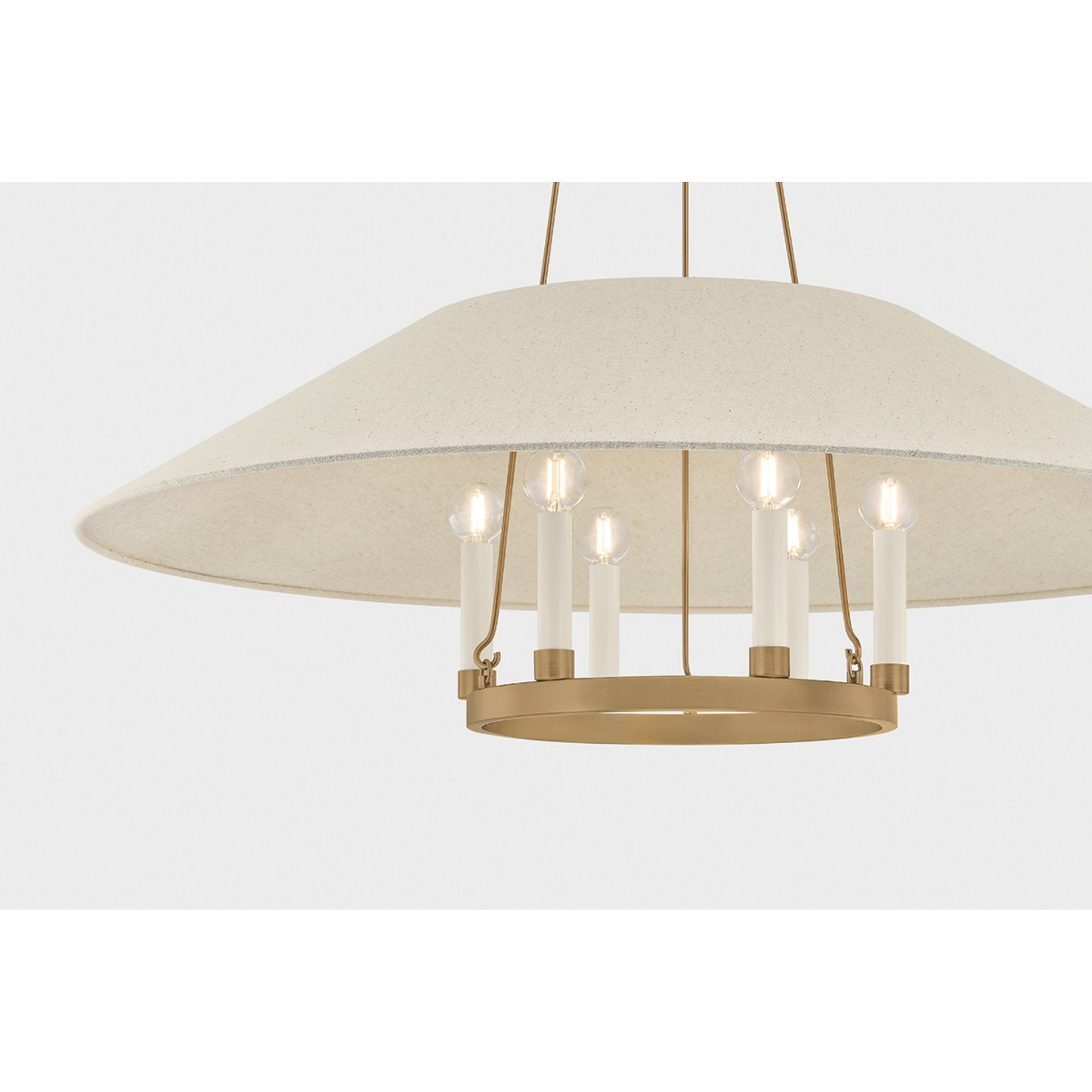 Archive 6-Light Chandelier in Patina Brass by Lauren Liess 38W x 12.75H
