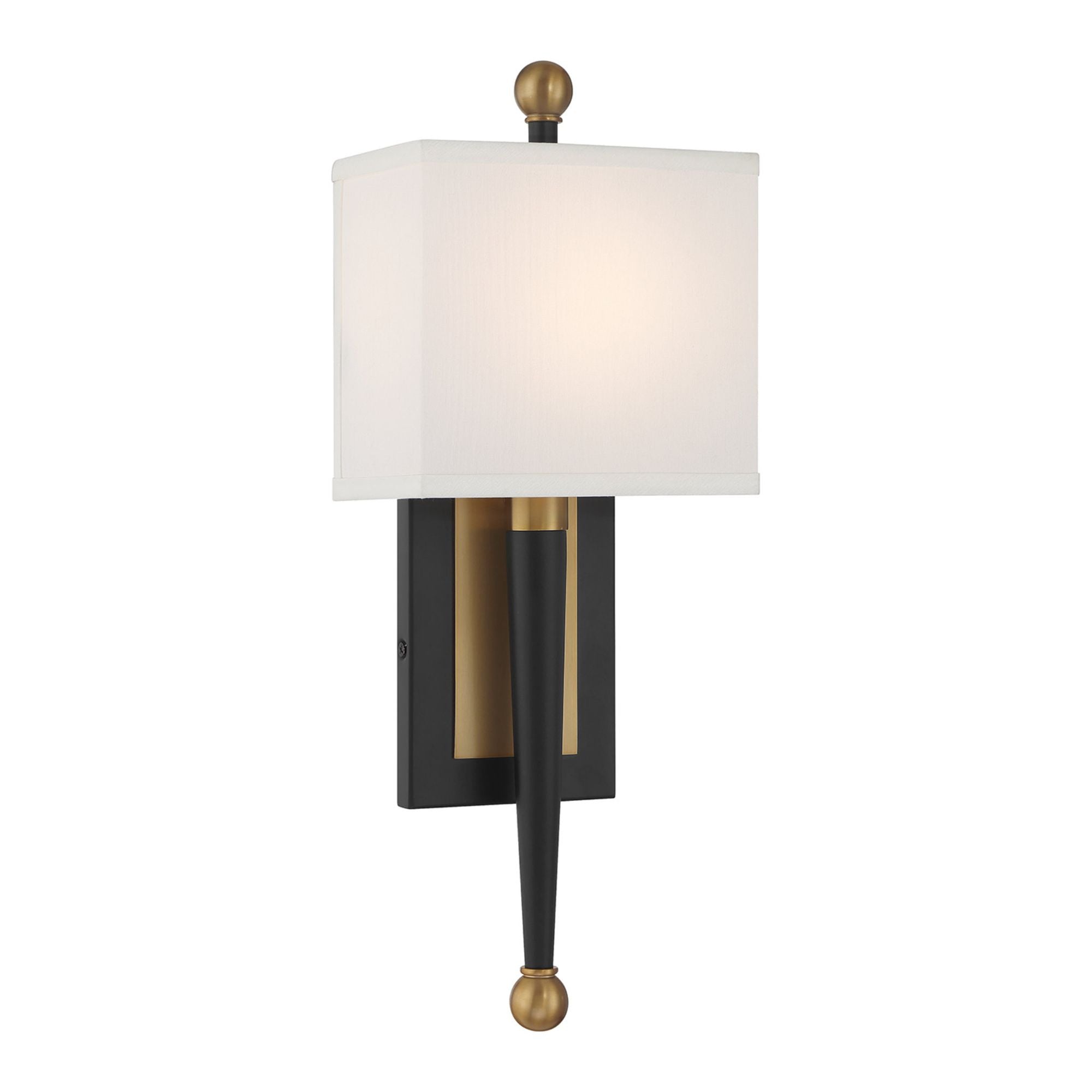 Ardson 7'' Matte Black + Vibrant Gold Sconce Black 7"W x 17.75"H x 4"D