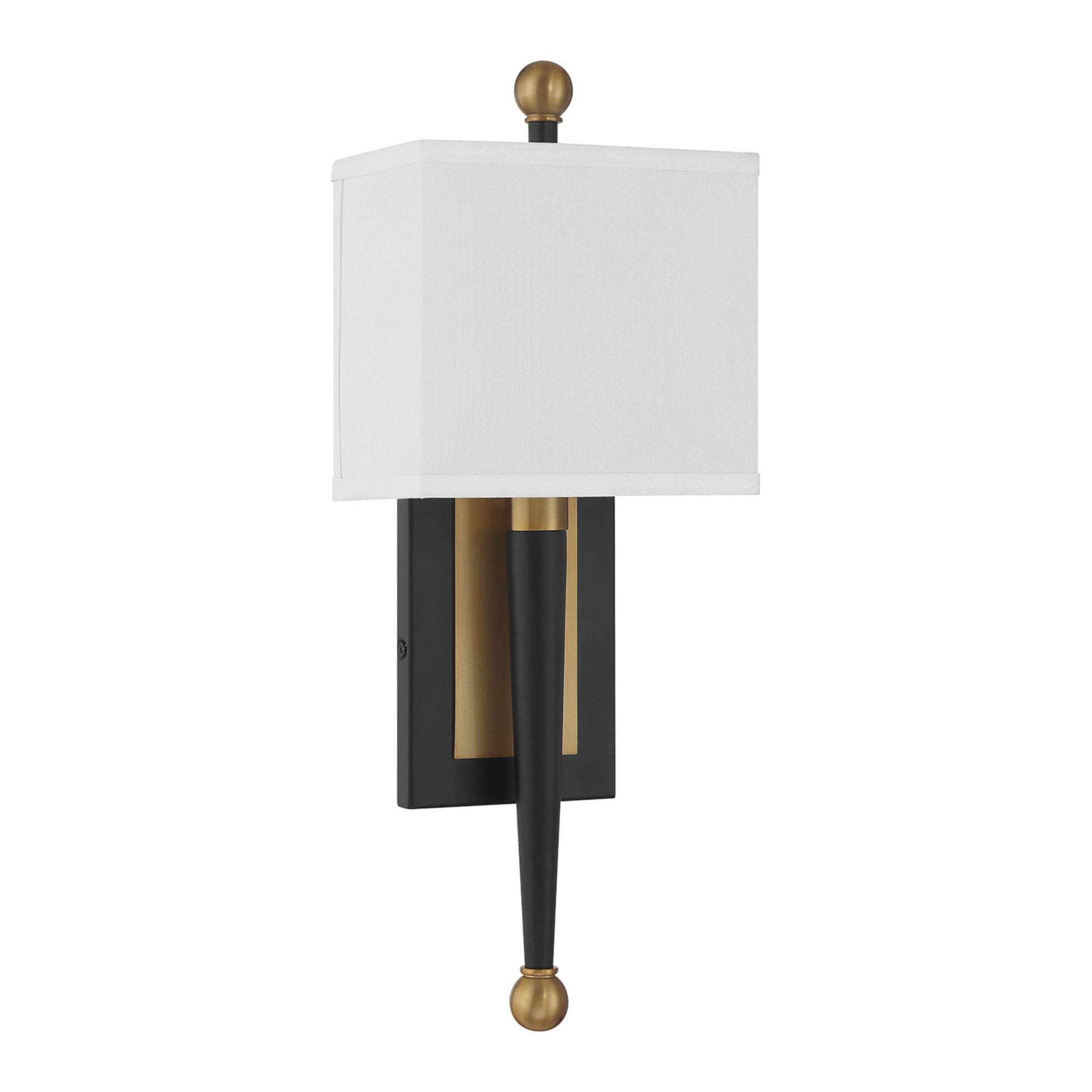 Ardson 7'' Matte Black + Vibrant Gold Sconce Black 7"W x 17.75"H x 4"D