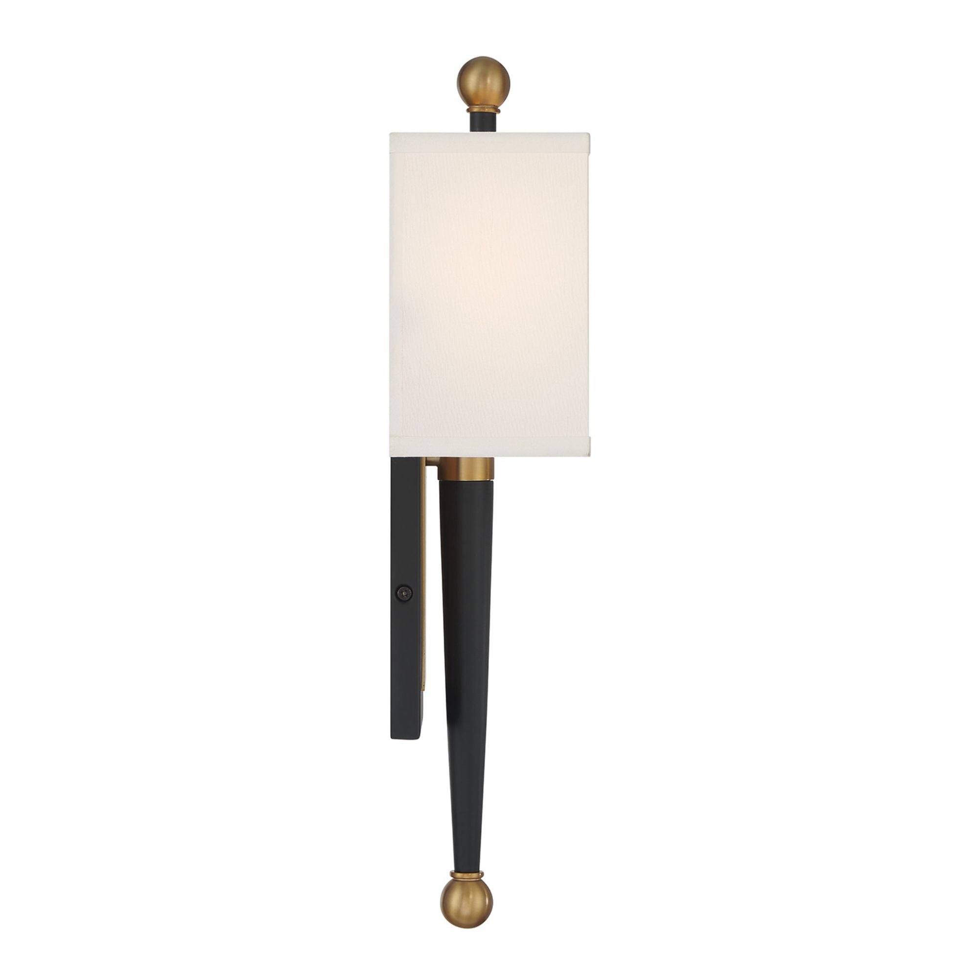 Ardson 7'' Matte Black + Vibrant Gold Sconce Black 7"W x 17.75"H x 4"D