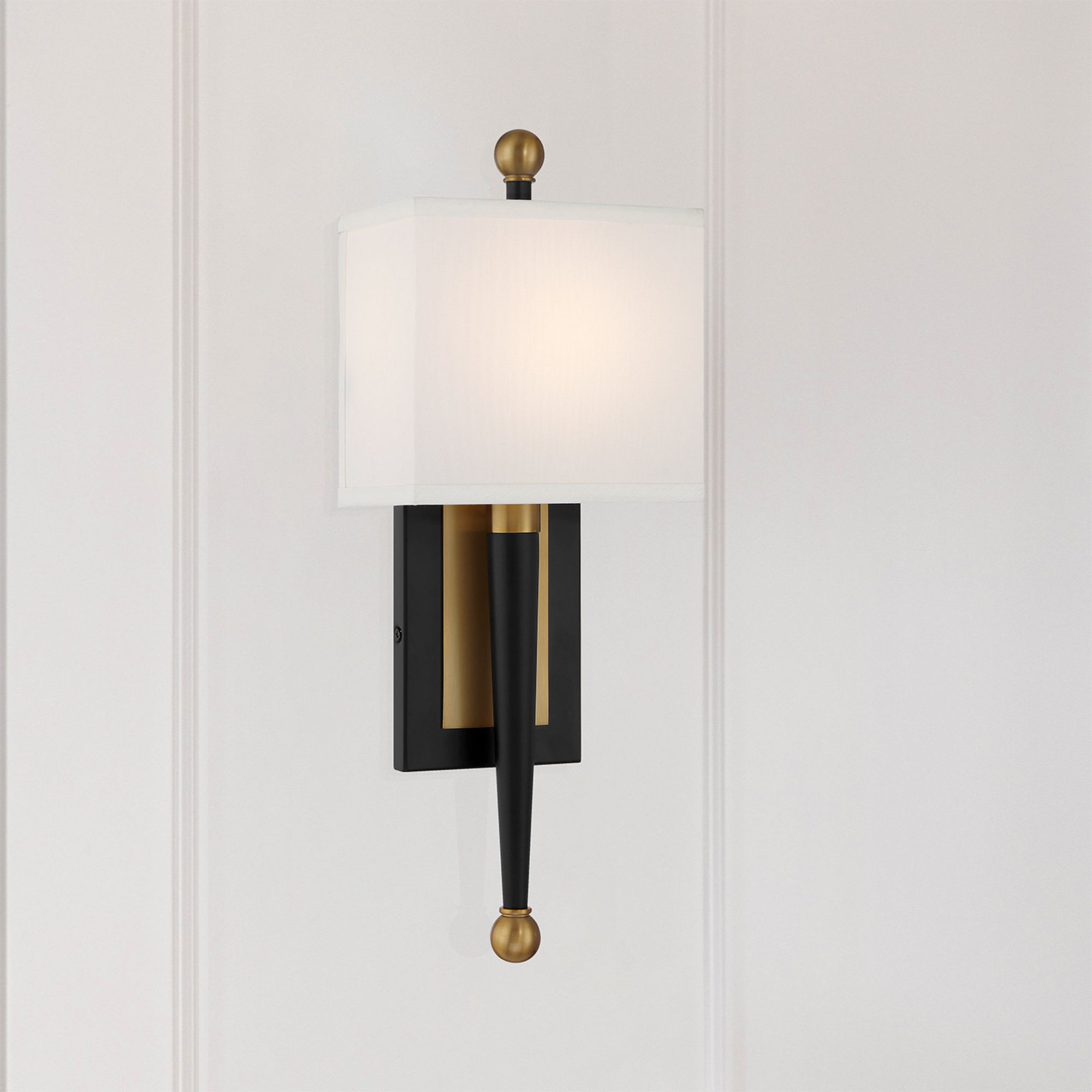 Ardson 7'' Matte Black + Vibrant Gold Sconce Black 7"W x 17.75"H x 4"D