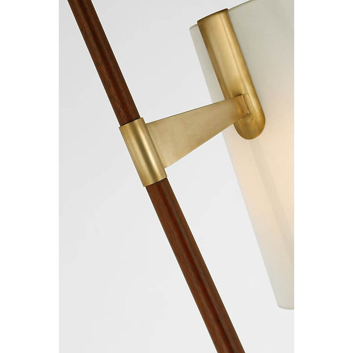 AERIN Katia Floor Lamp in Mahogany and Hand-Rubbed Antique Brass with Linen Shade W14" x H56.75" x E20.5"