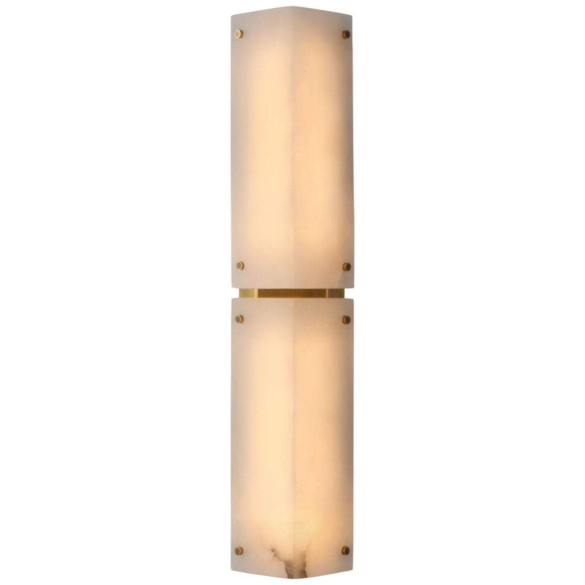 AERIN Clayton 25" Sconce in Alabaster and Hand-Rubbed Antique Brass W5.5'' x H25.5" x E4"